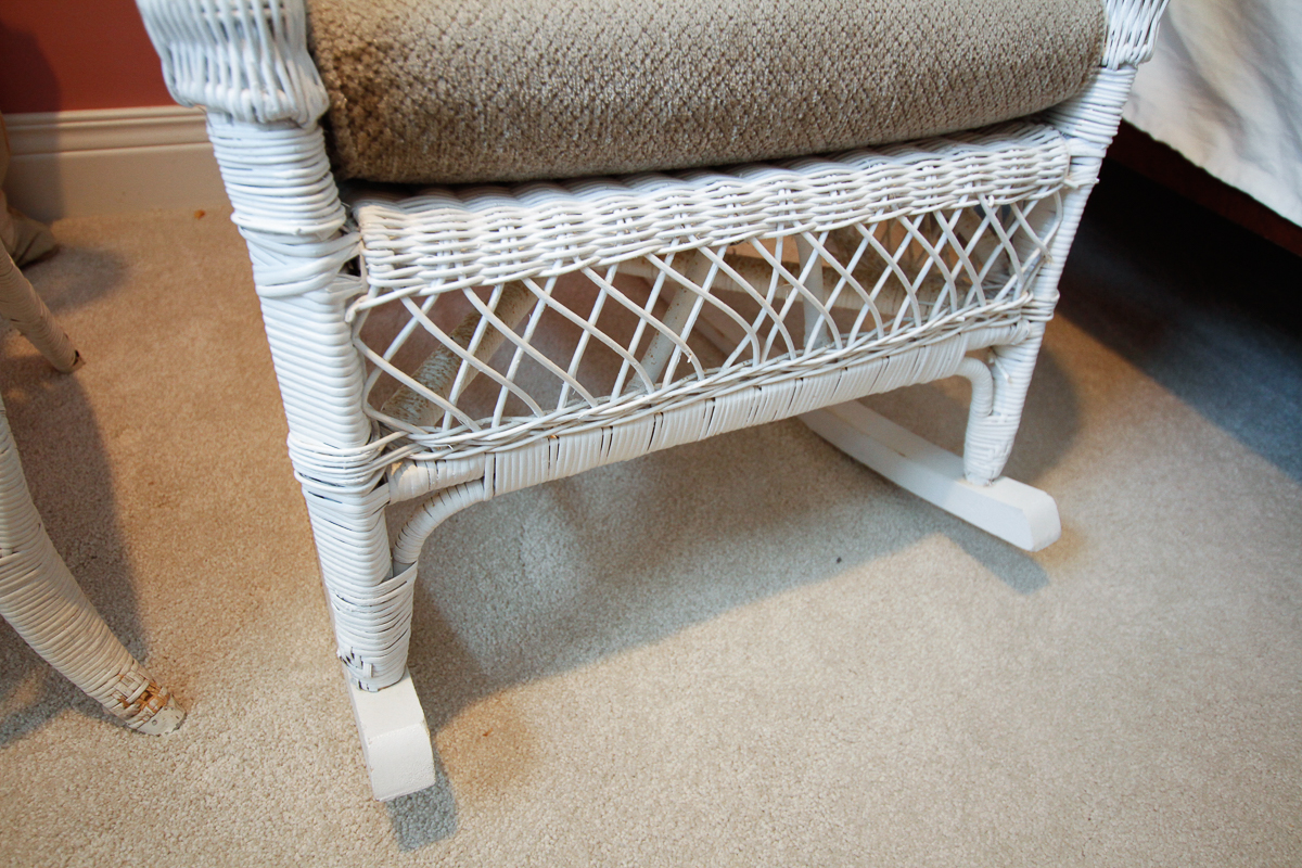 Pair of White Wicker Chairs