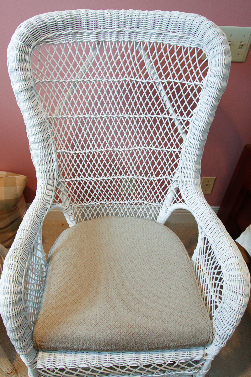 Pair of White Wicker Chairs