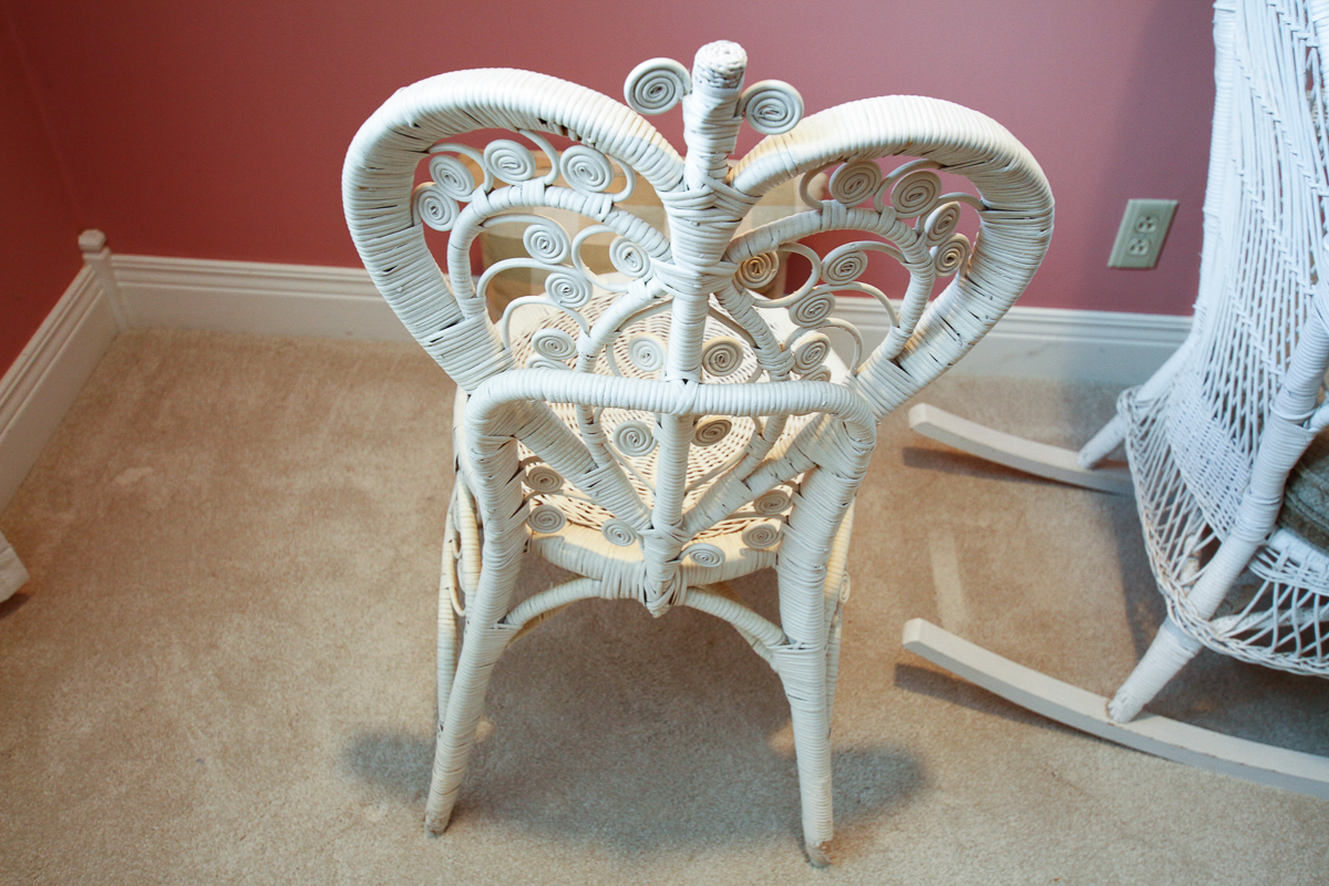Pair of White Wicker Chairs