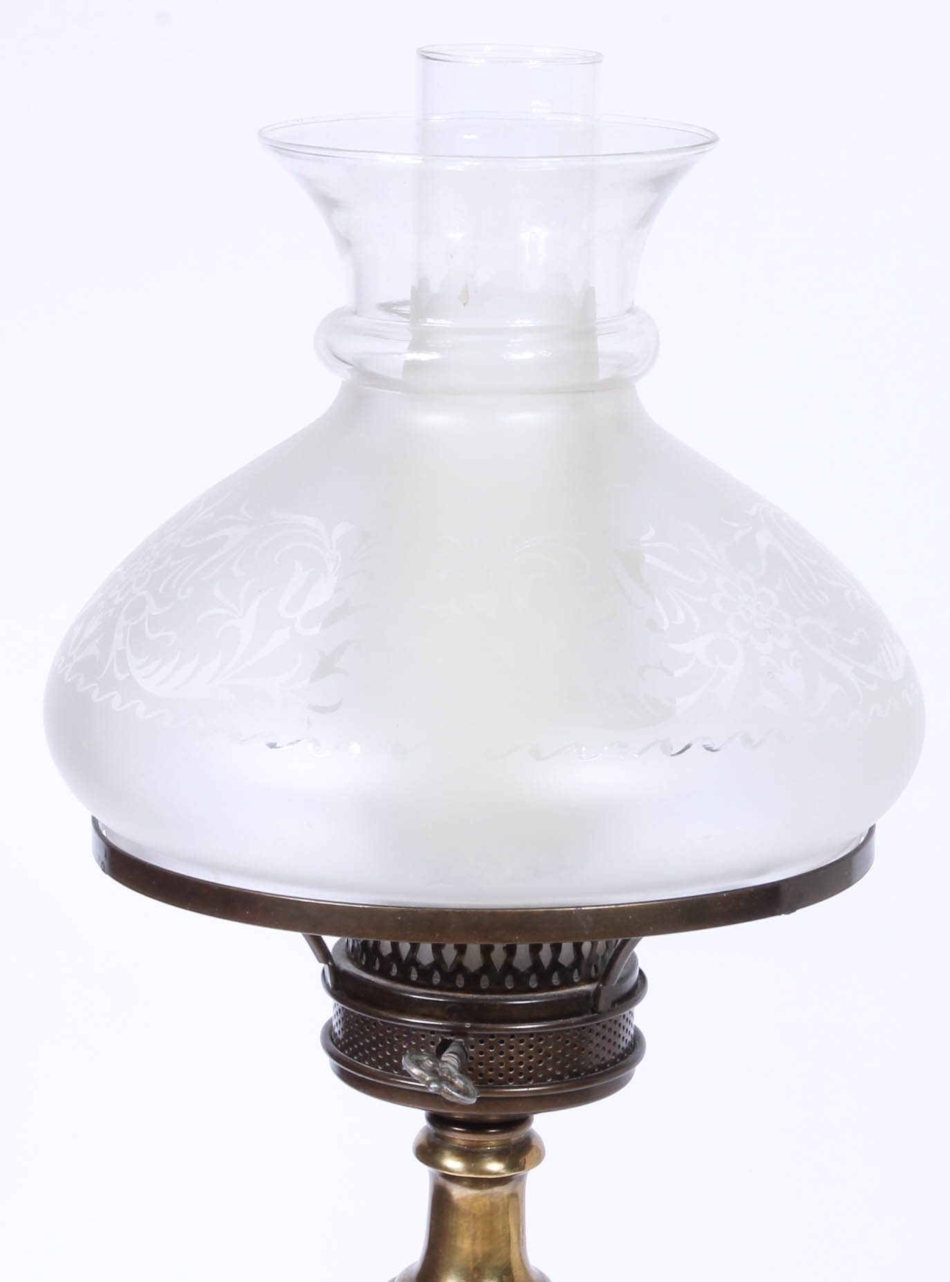 Vintage Brass and Wood Faux Oil Lamp