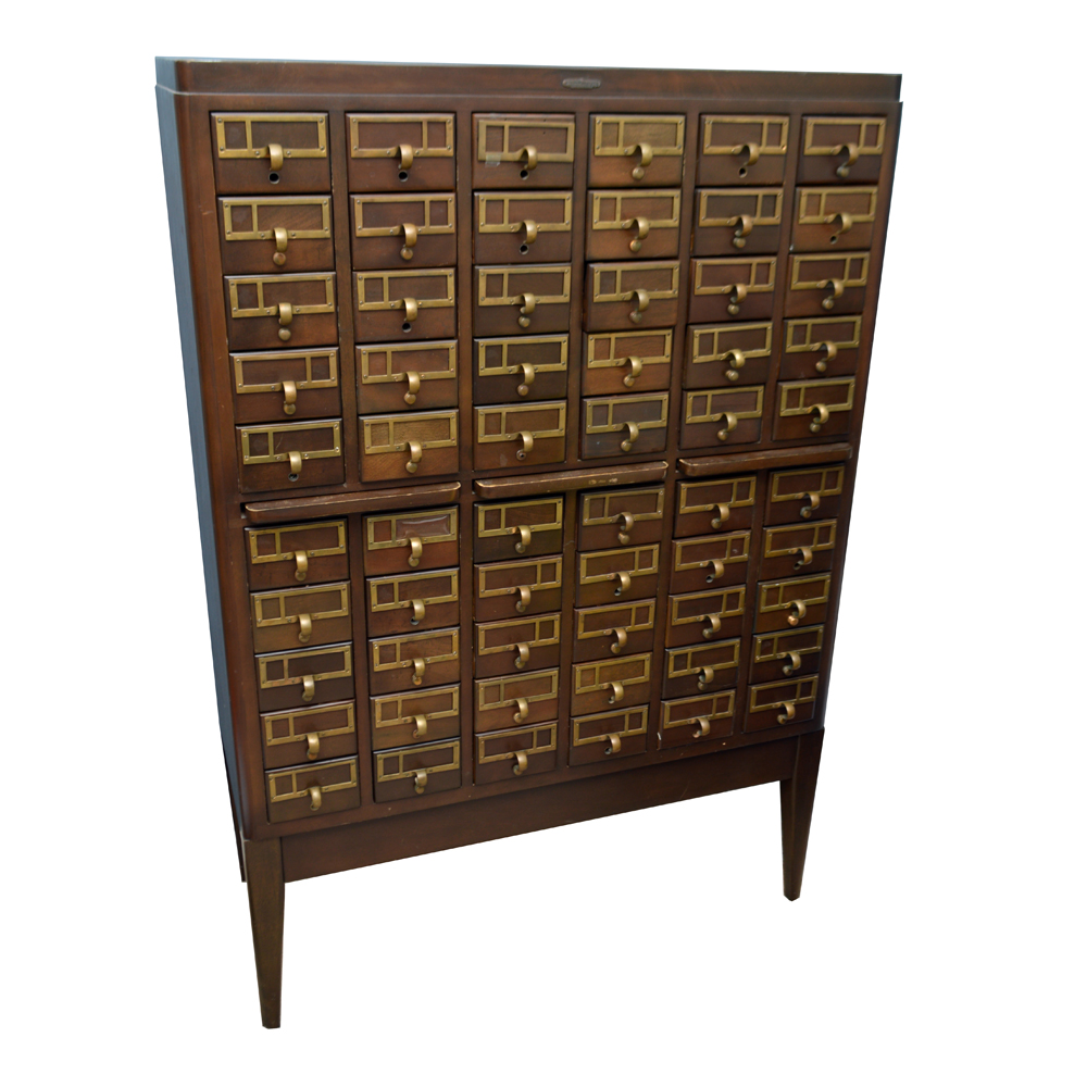 Vintage Library Card Catalog Cabinet by Remington Rand Library Bureau Div.