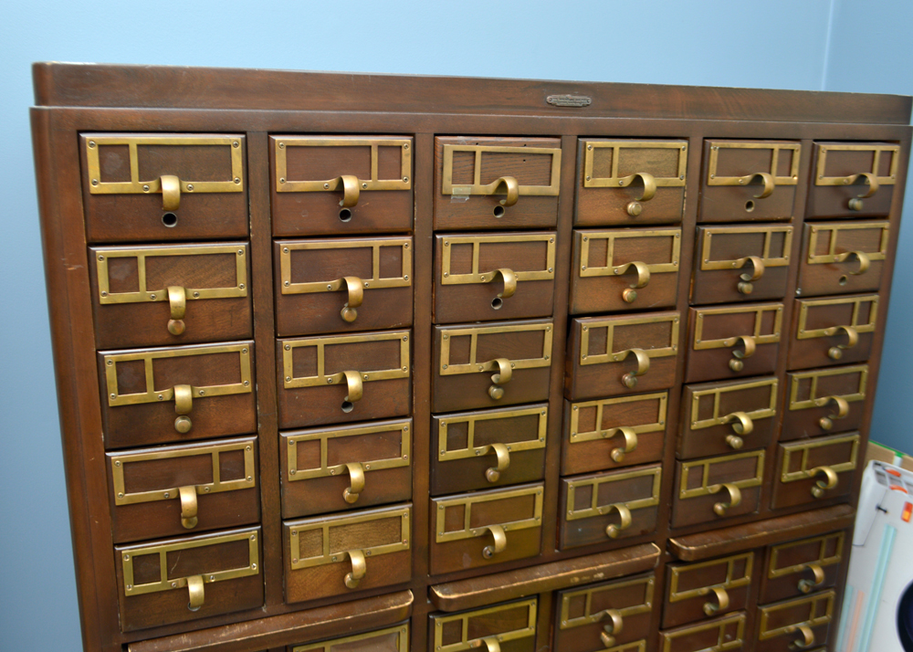 Vintage Library Card Catalog Cabinet by Remington Rand Library Bureau Div.