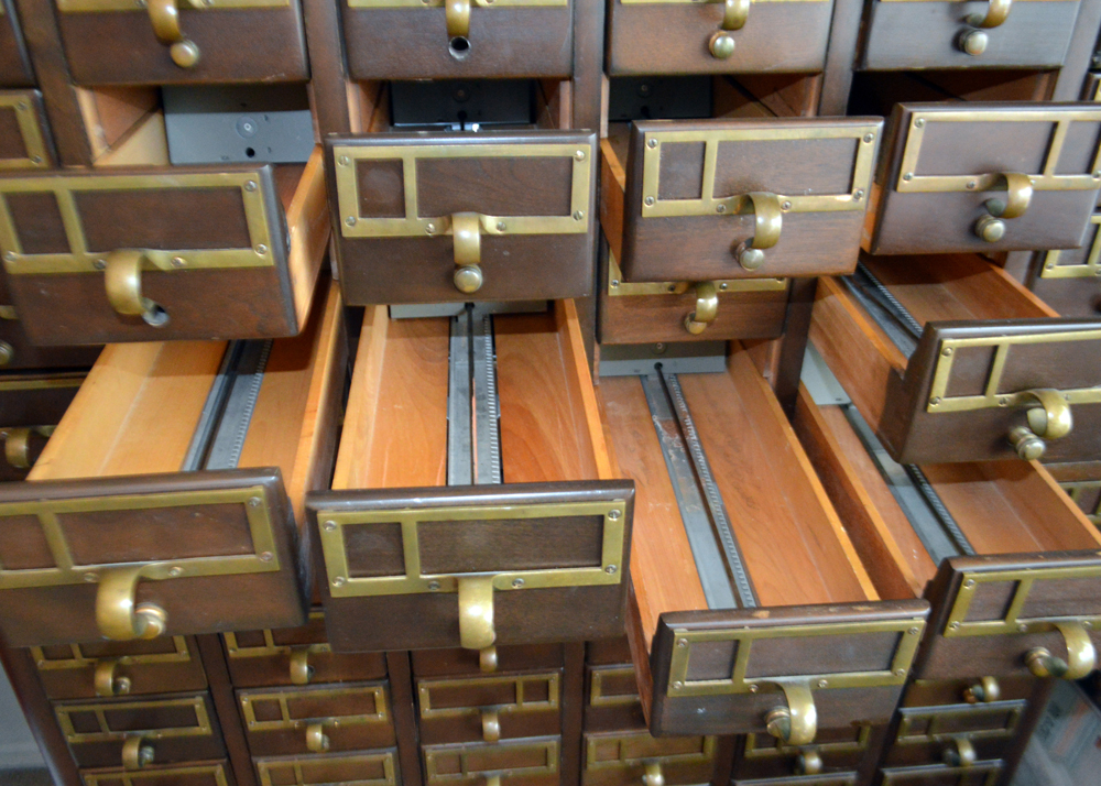 Vintage Library Card Catalog Cabinet by Remington Rand Library Bureau Div.