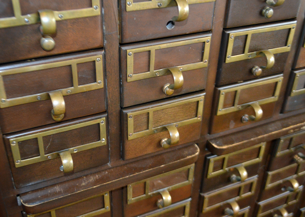 Vintage Library Card Catalog Cabinet by Remington Rand Library Bureau Div.