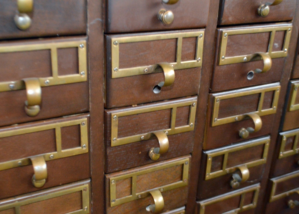 Vintage Library Card Catalog by Remington Rand Library Bureau