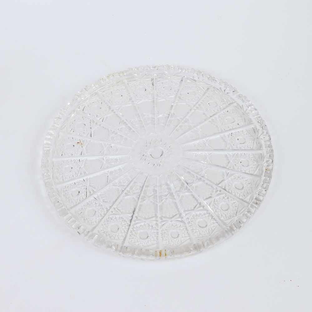 Vintage Pressed Glass Cake Plate