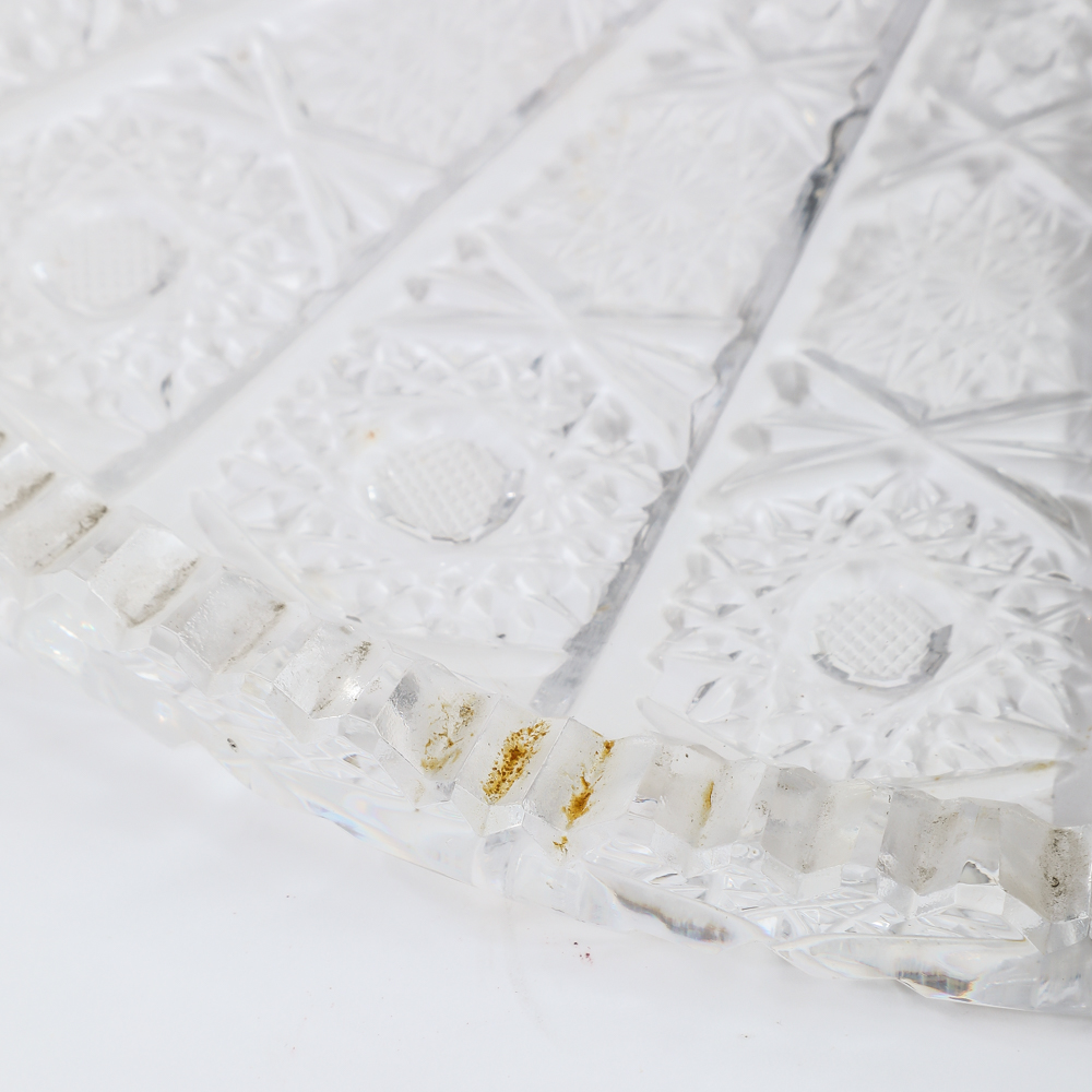 Vintage Pressed Glass Cake Plate