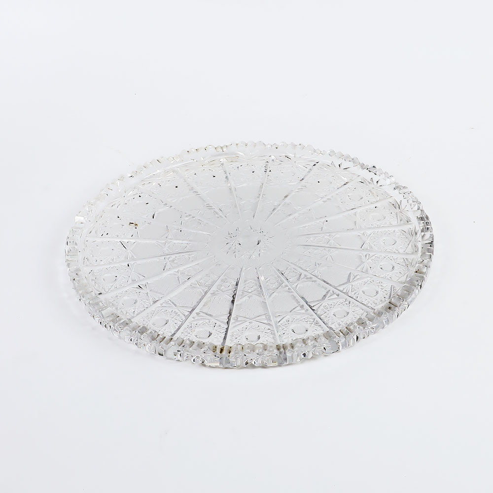 Vintage Pressed Glass Cake Plate