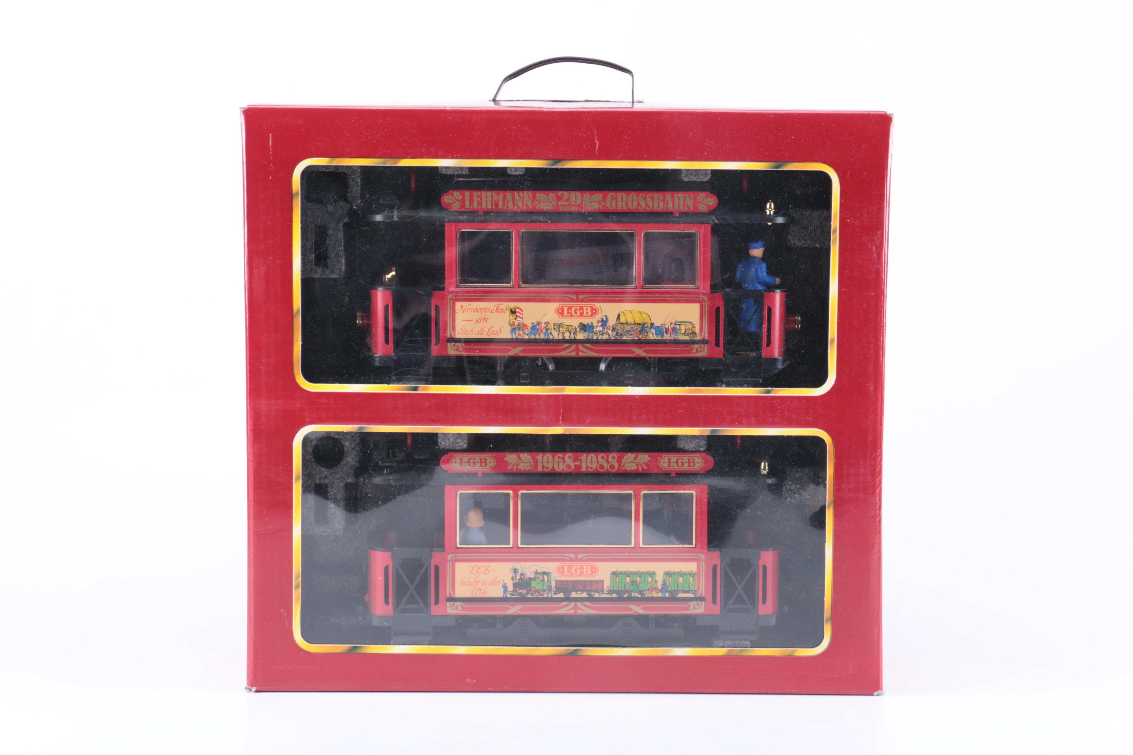 LGB 20th Anniversary Red Trolley Set