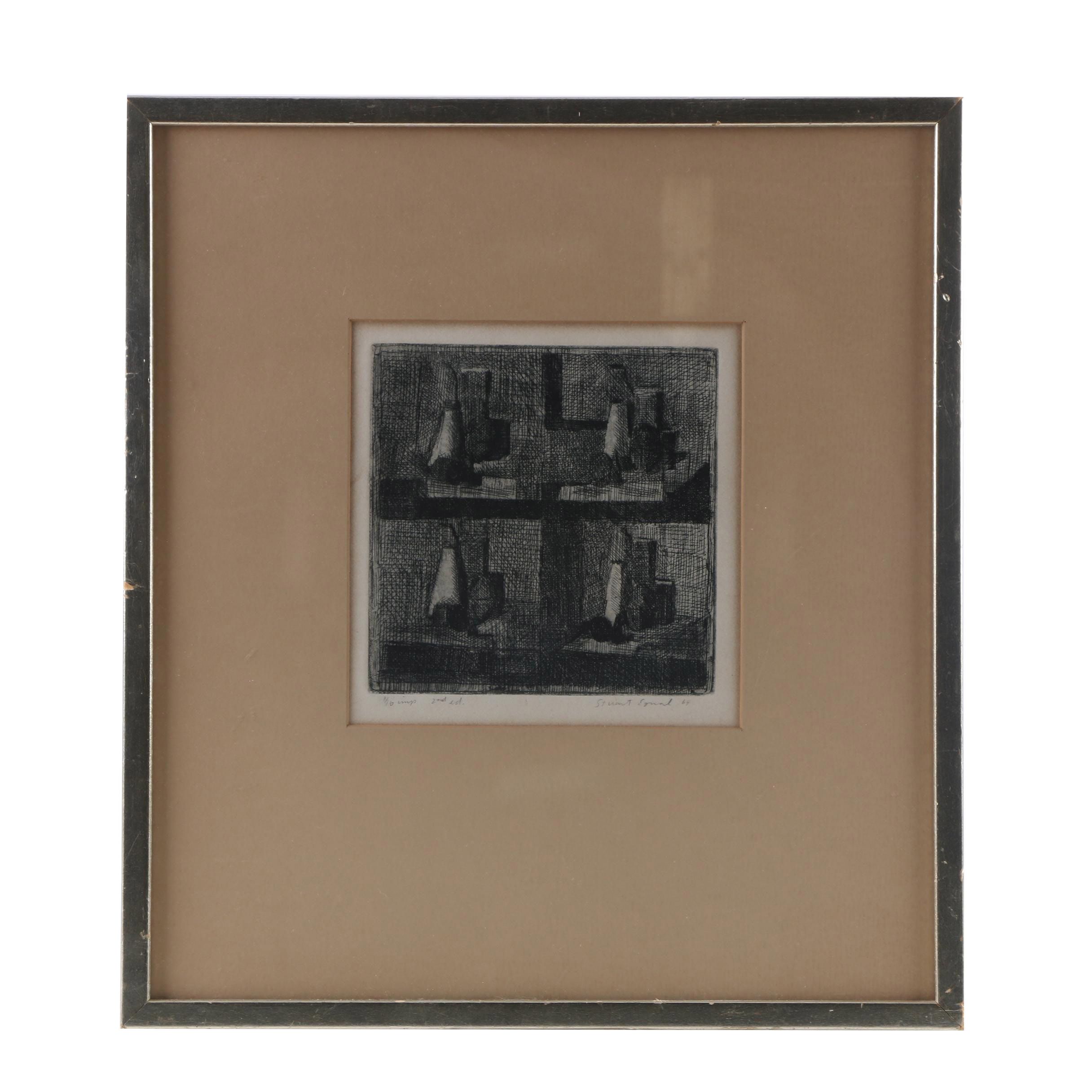 Stuart Egnal Limited Edition Etching "Four Part Still Life"