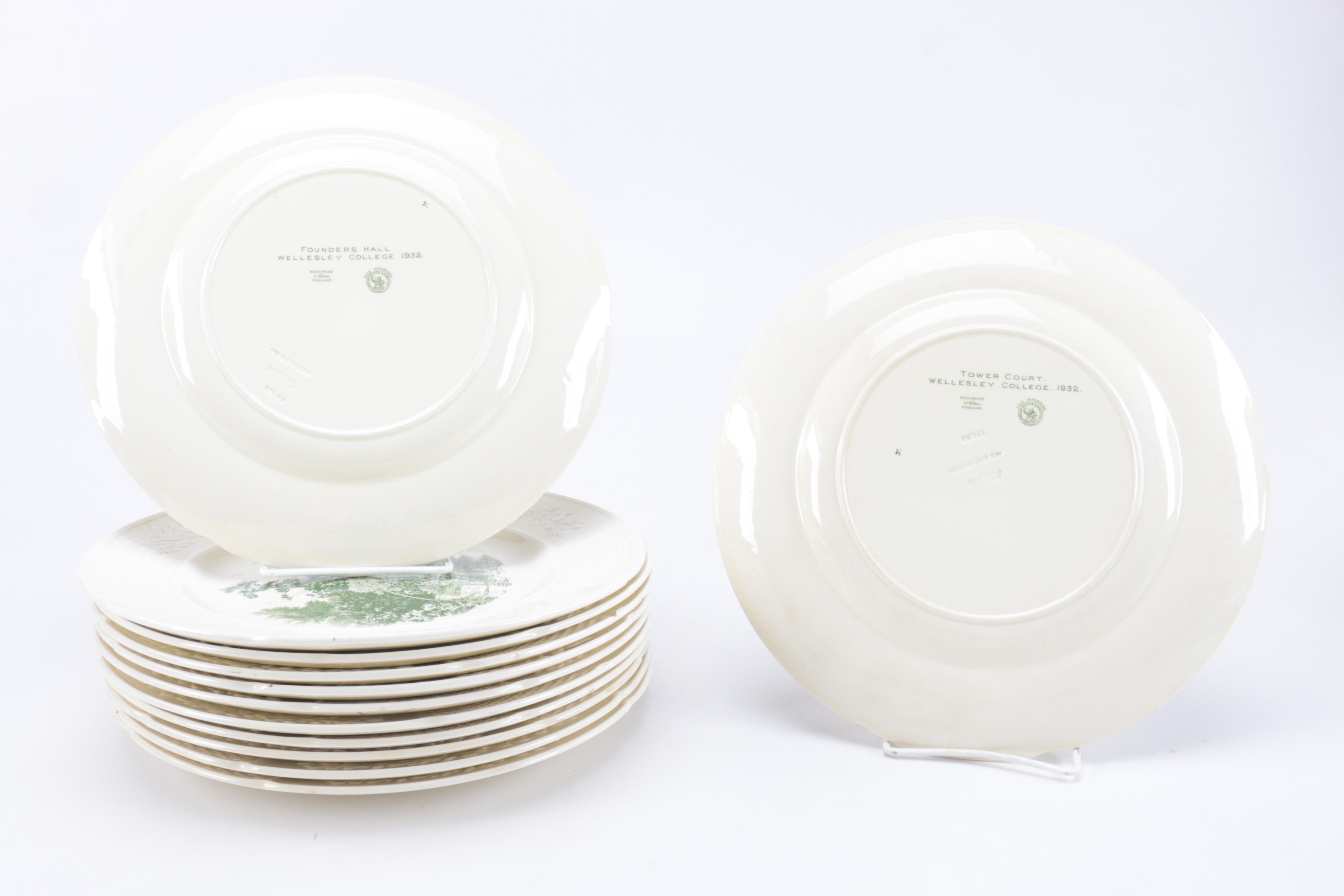 Collection of Wedgwood Wellesley College Plates