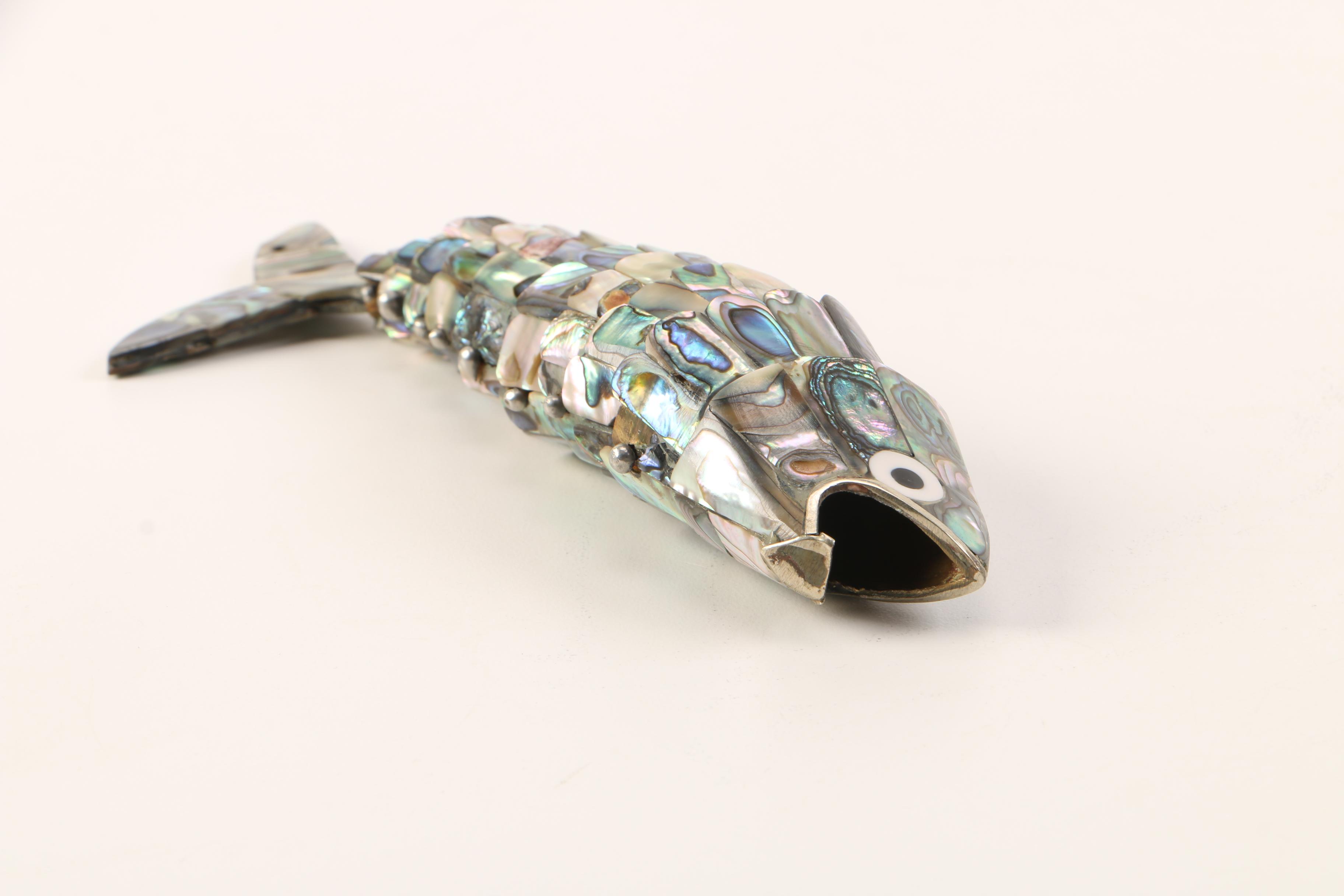 Sterling Silver and Agate Letter Opener and Abalone Bottle Opener