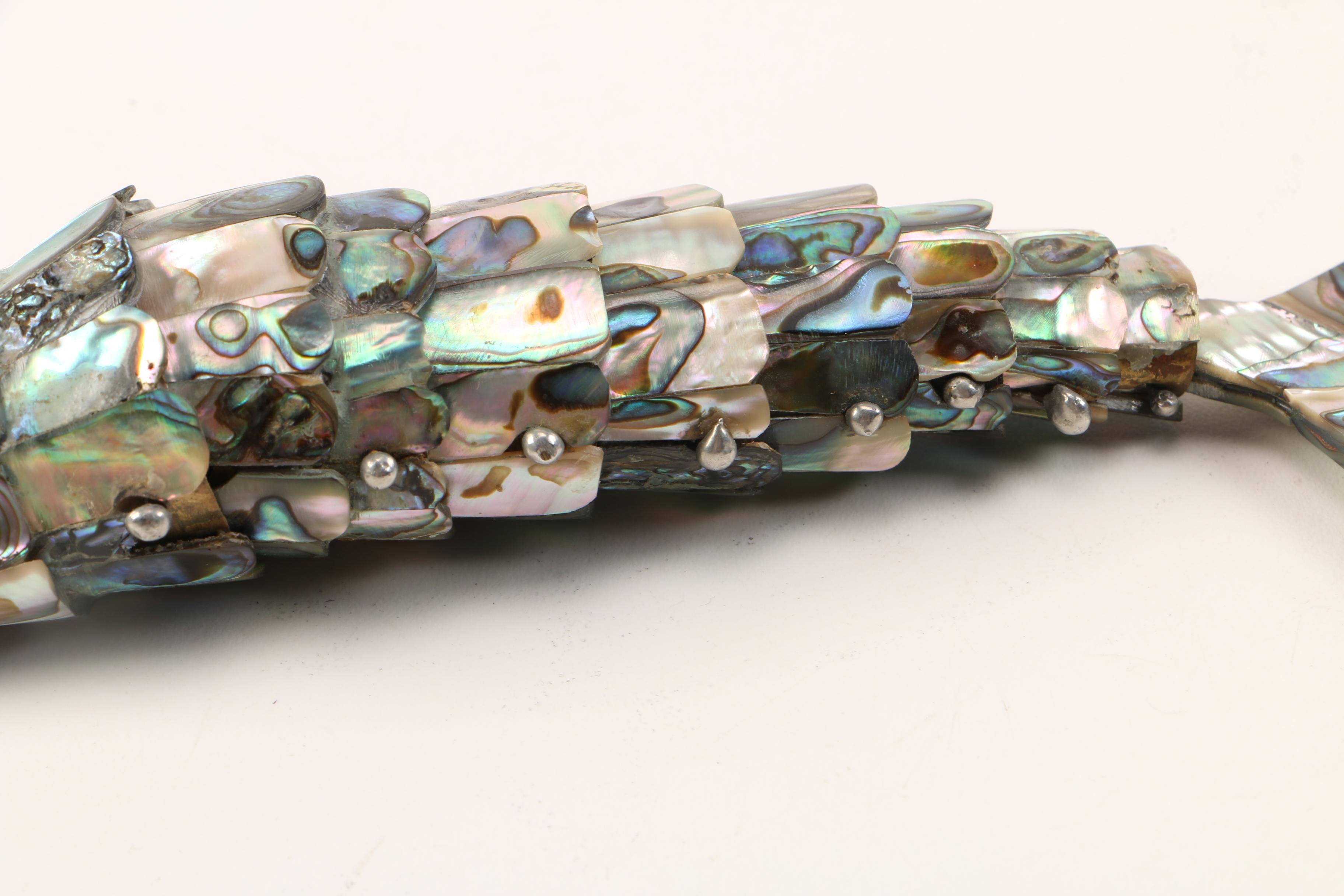 Sterling Silver and Agate Letter Opener and Abalone Bottle Opener