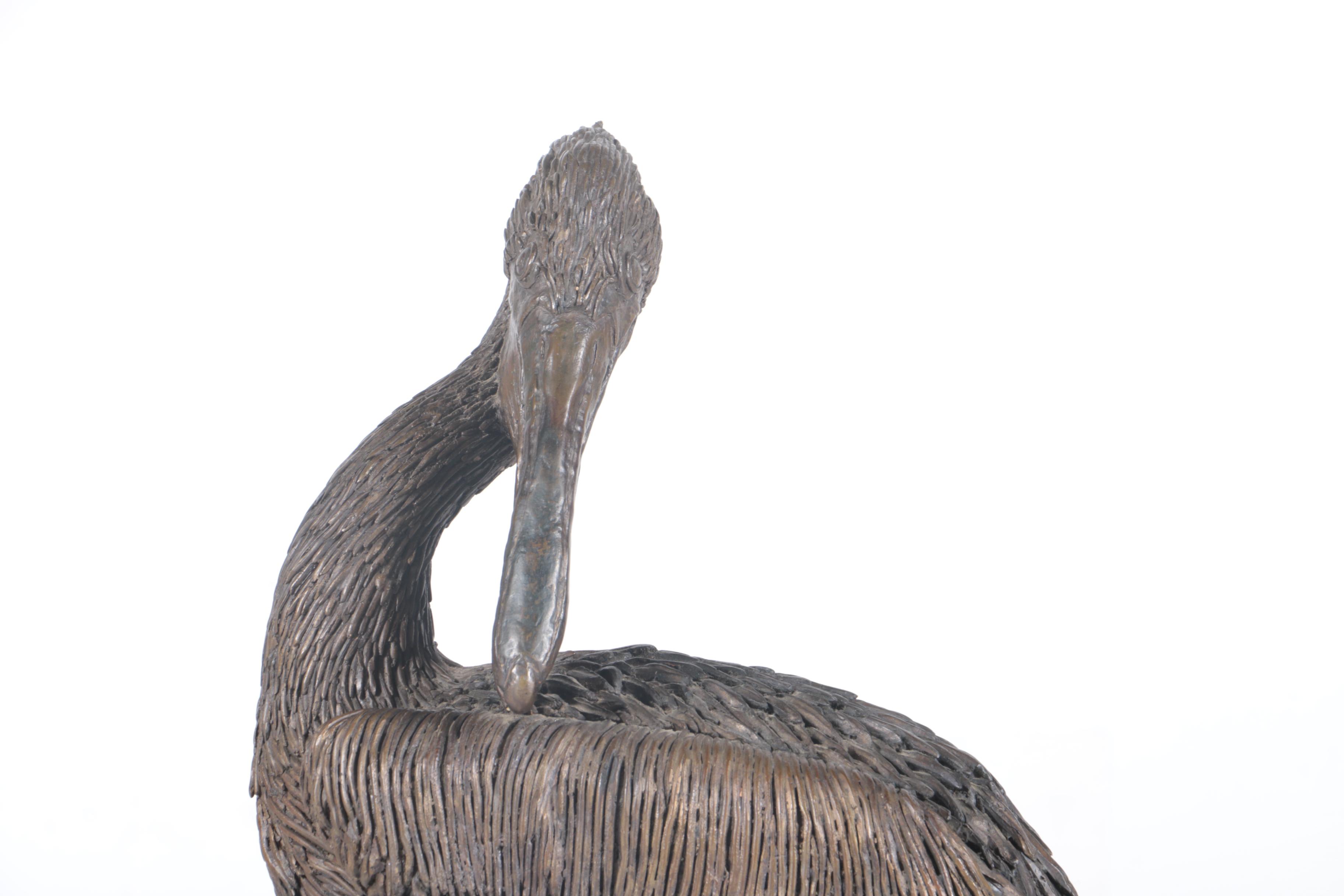 Jewel Brawn Copper Alloy Pelican Sculpture