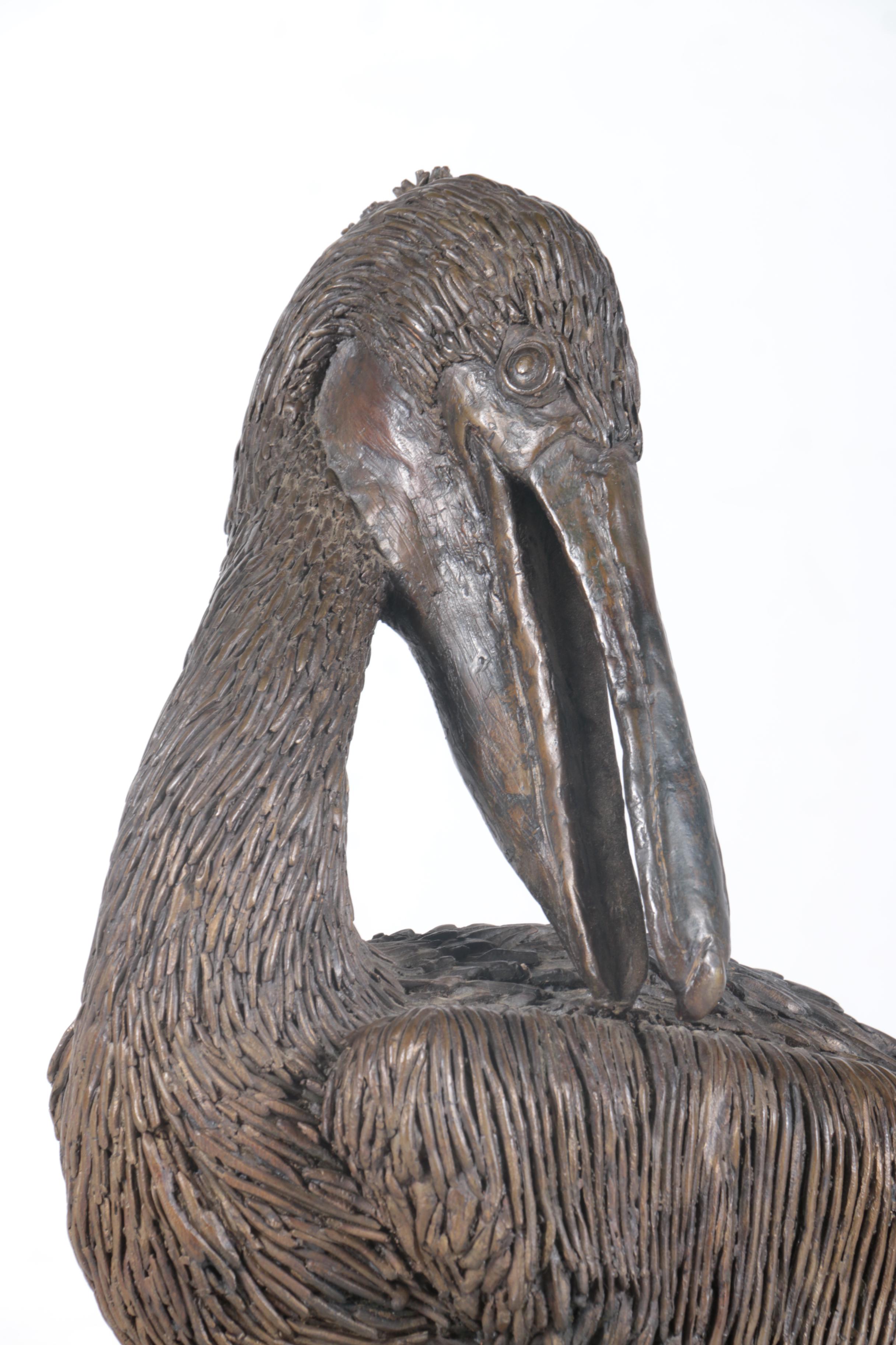Jewel Brawn Copper Alloy Pelican Sculpture