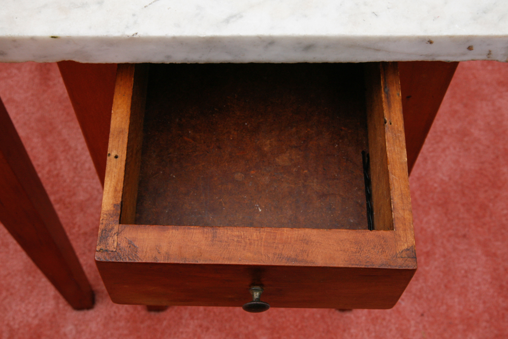 Vintage Shaker-Style Marble-Topped Side Tables