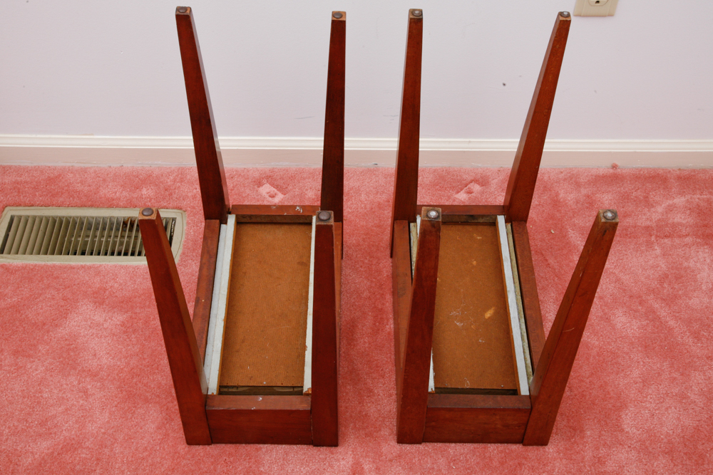 Vintage Shaker-Style Marble-Topped Side Tables