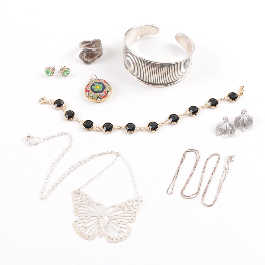 Assorted Costume Jewelry Including Sterling Silver