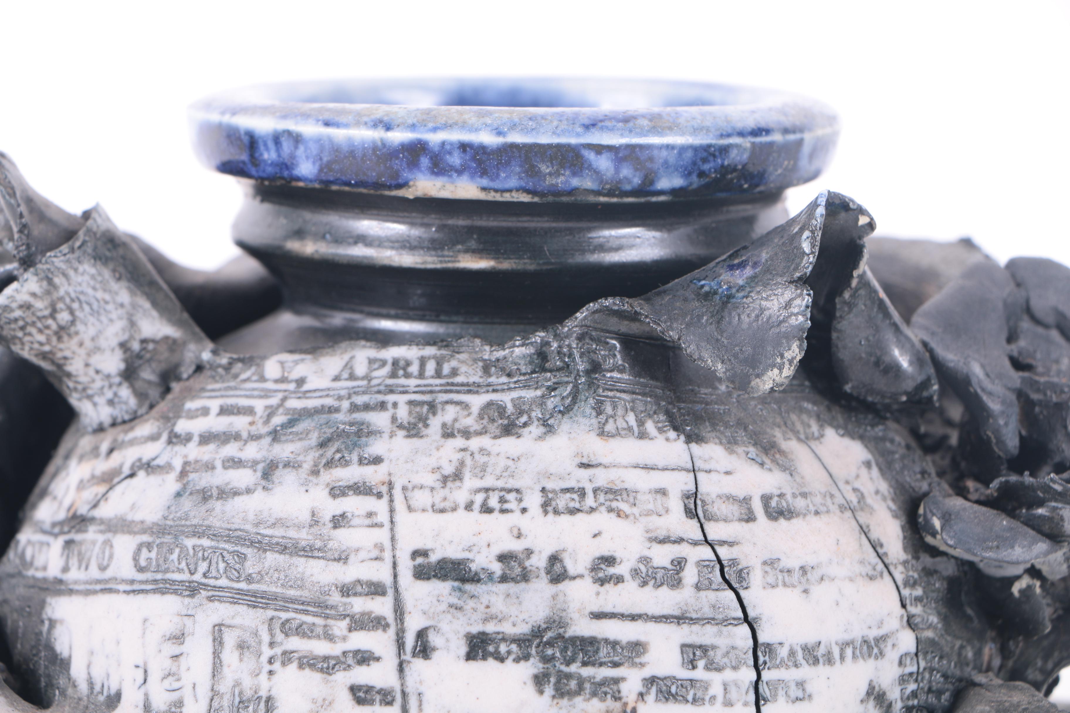 Ron Krogh Ceramic Newspaper Vase "Lindbergh Safe In Paris"