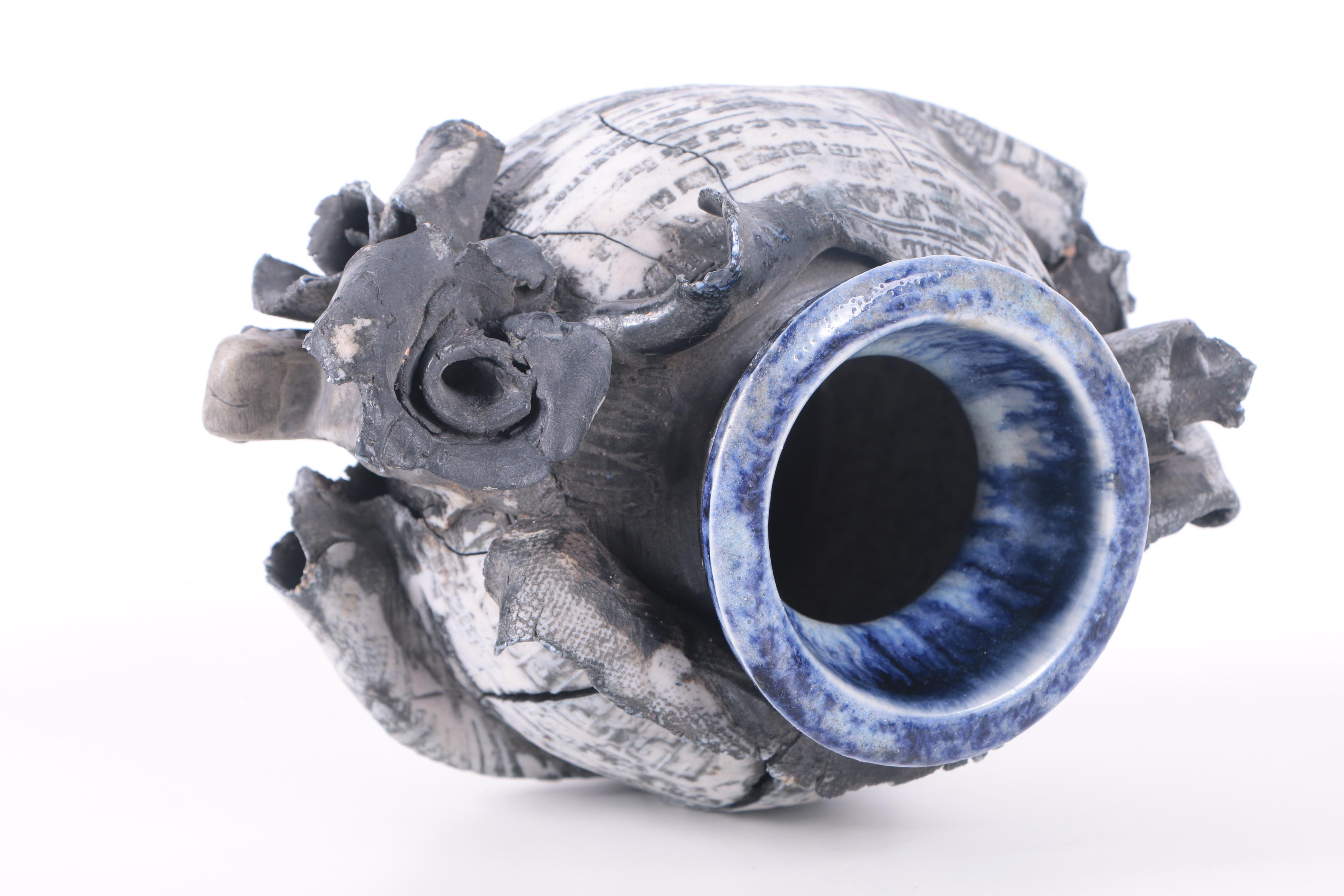 Ron Krogh Ceramic Newspaper Vase "Lindbergh Safe In Paris"