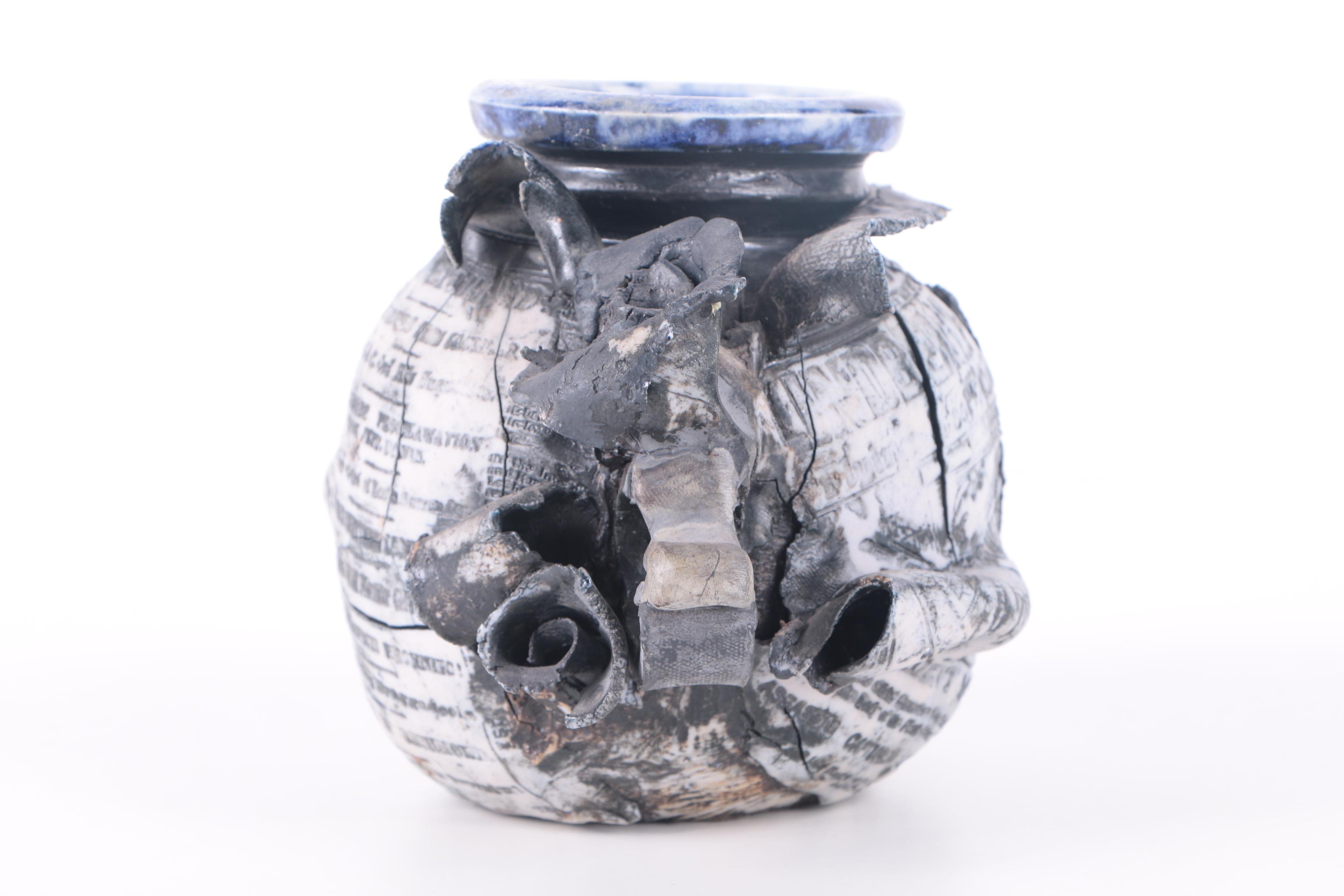 Ron Krogh Ceramic Newspaper Vase "Lindbergh Safe In Paris"