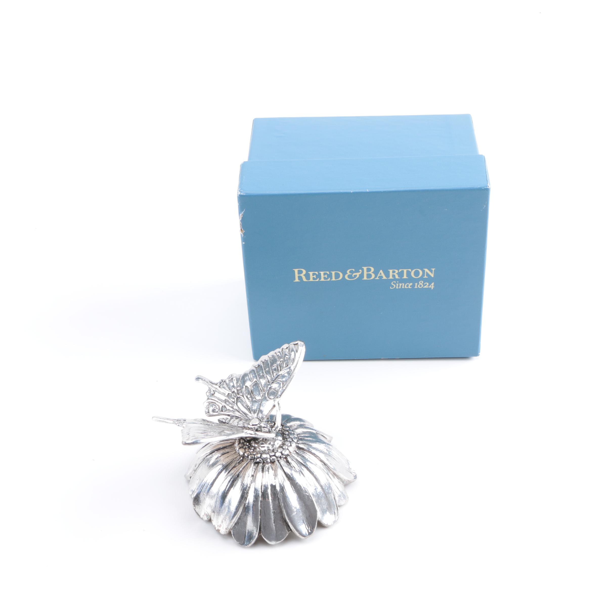 Reed & Barton Silver Plate Butterfly Music Box