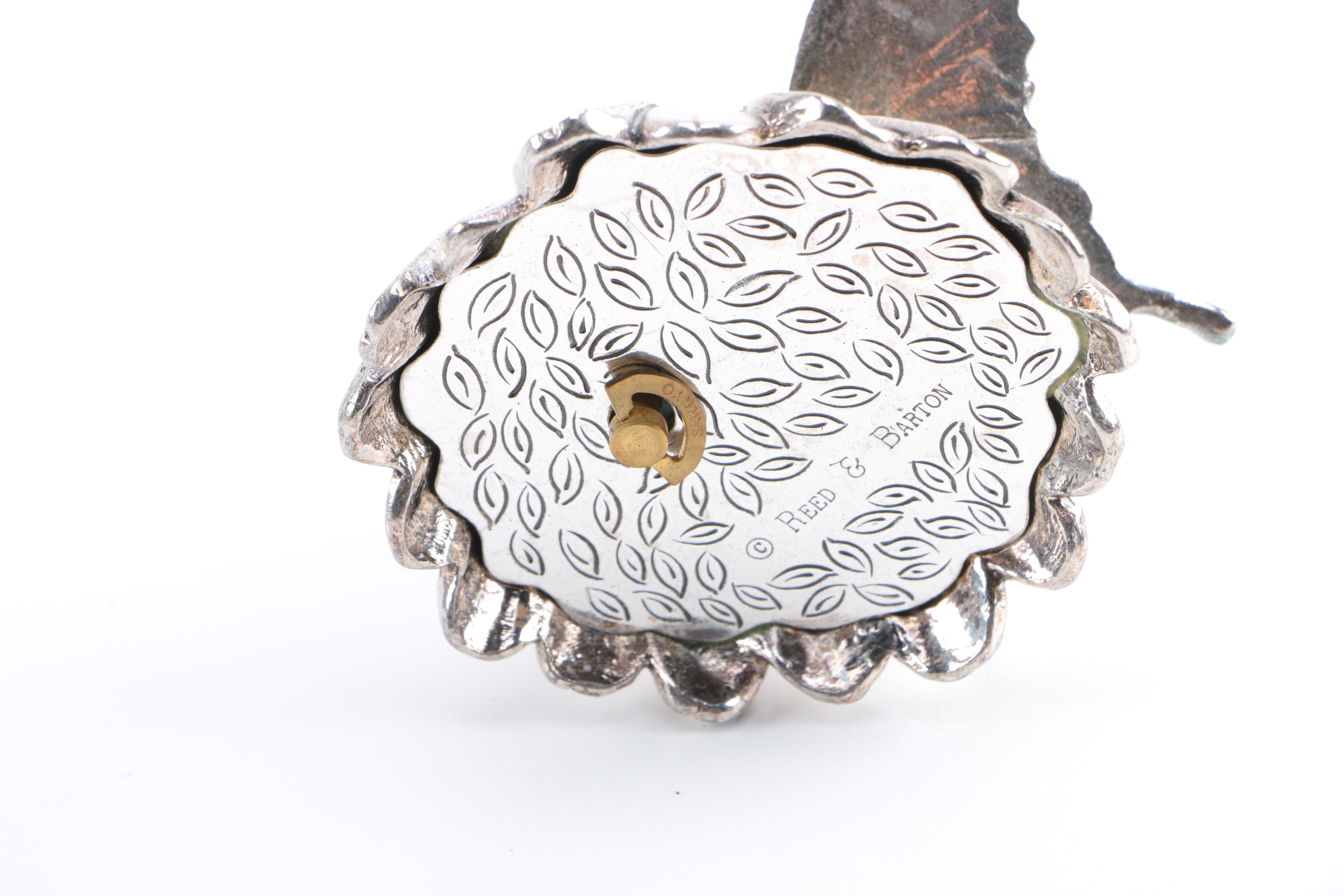 Reed & Barton Silver Plate Butterfly Music Box