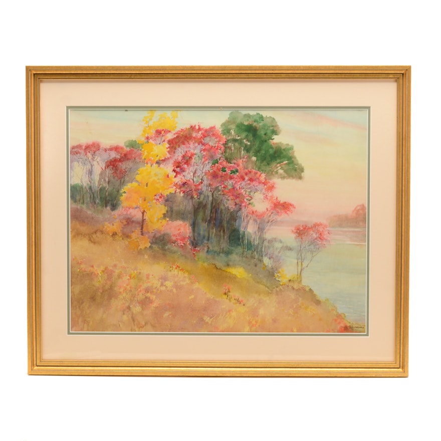 Sundsmo Original Watercolor on Paper Landscape Painting