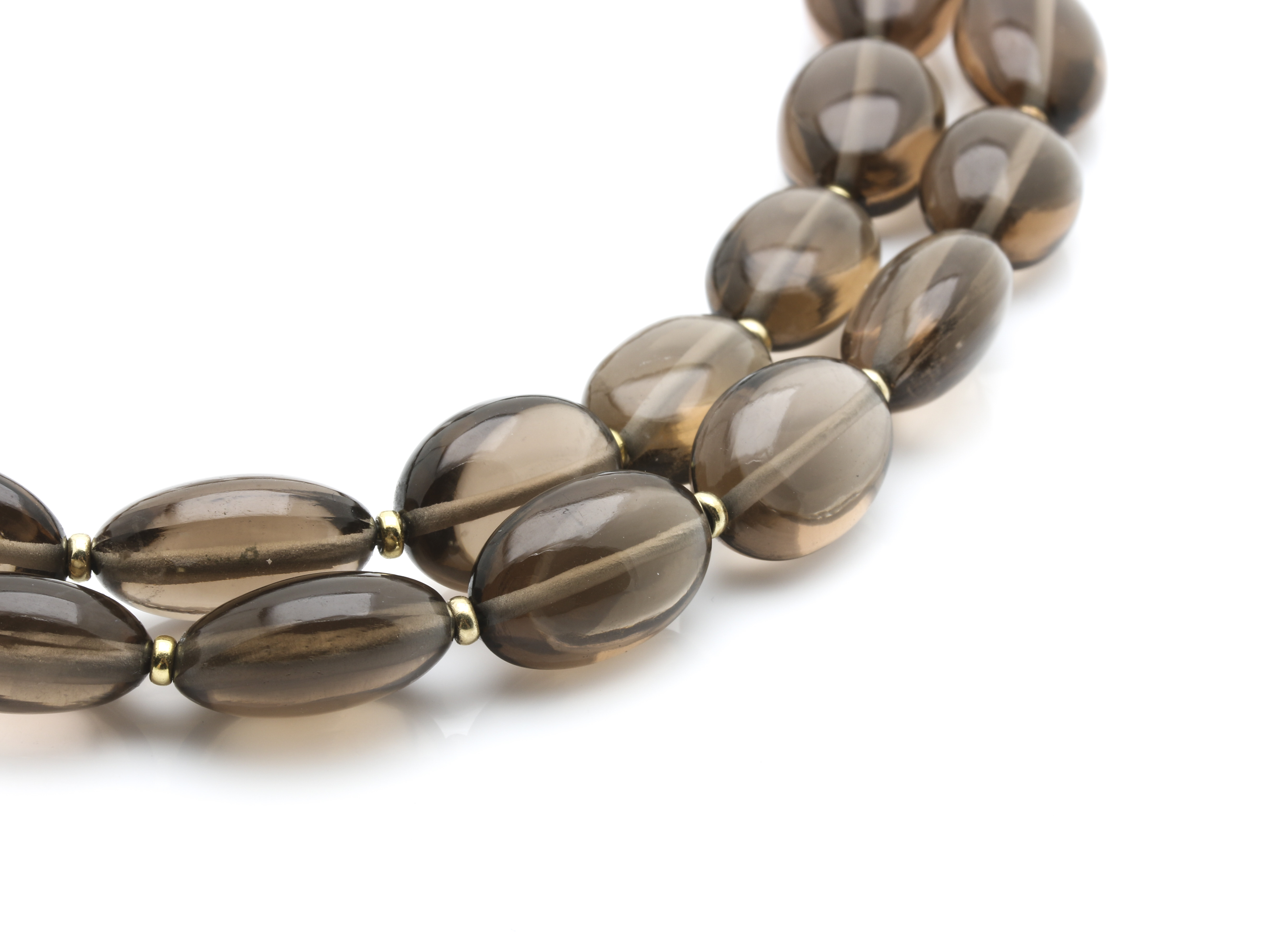 David Yurman Sterling Silver & 18K Yellow Gold Smoky Quartz Multi Strand Necklace