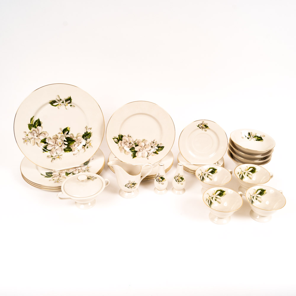 Fine Arts Fine China "Orange Blossom and Gardenia" Dinnerware Set