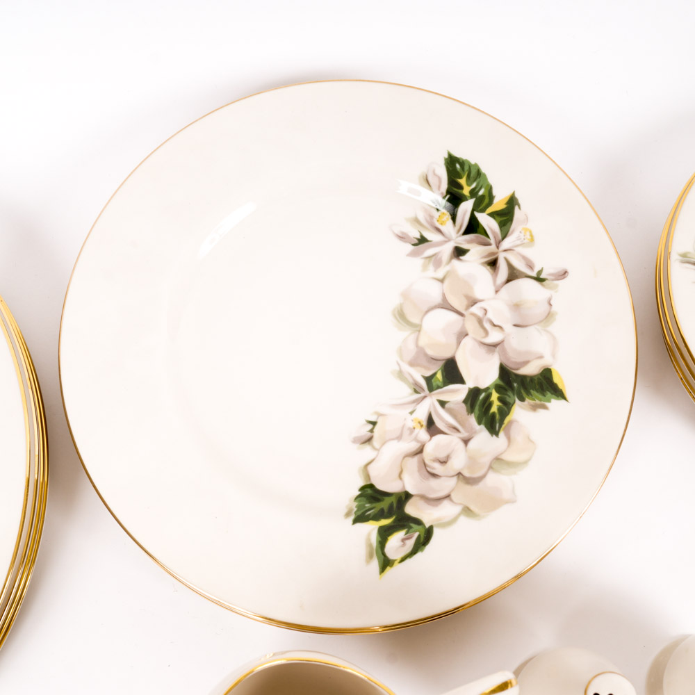 Fine Arts Fine China "Orange Blossom and Gardenia" Dinnerware Set