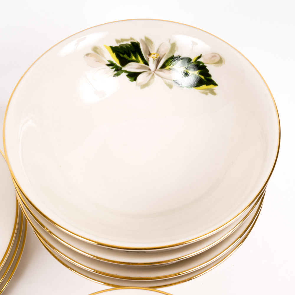 Fine Arts Fine China "Orange Blossom and Gardenia" Dinnerware Set