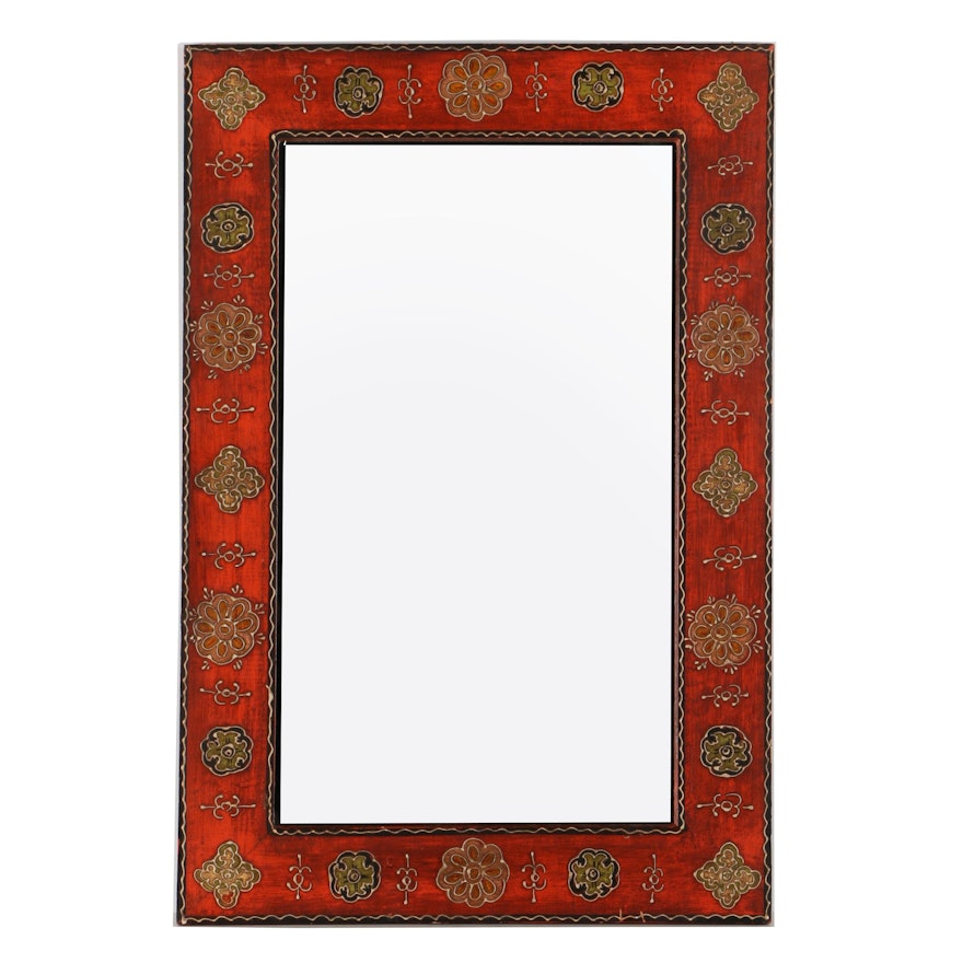 Hand Painted Wooden Wall Mirror
