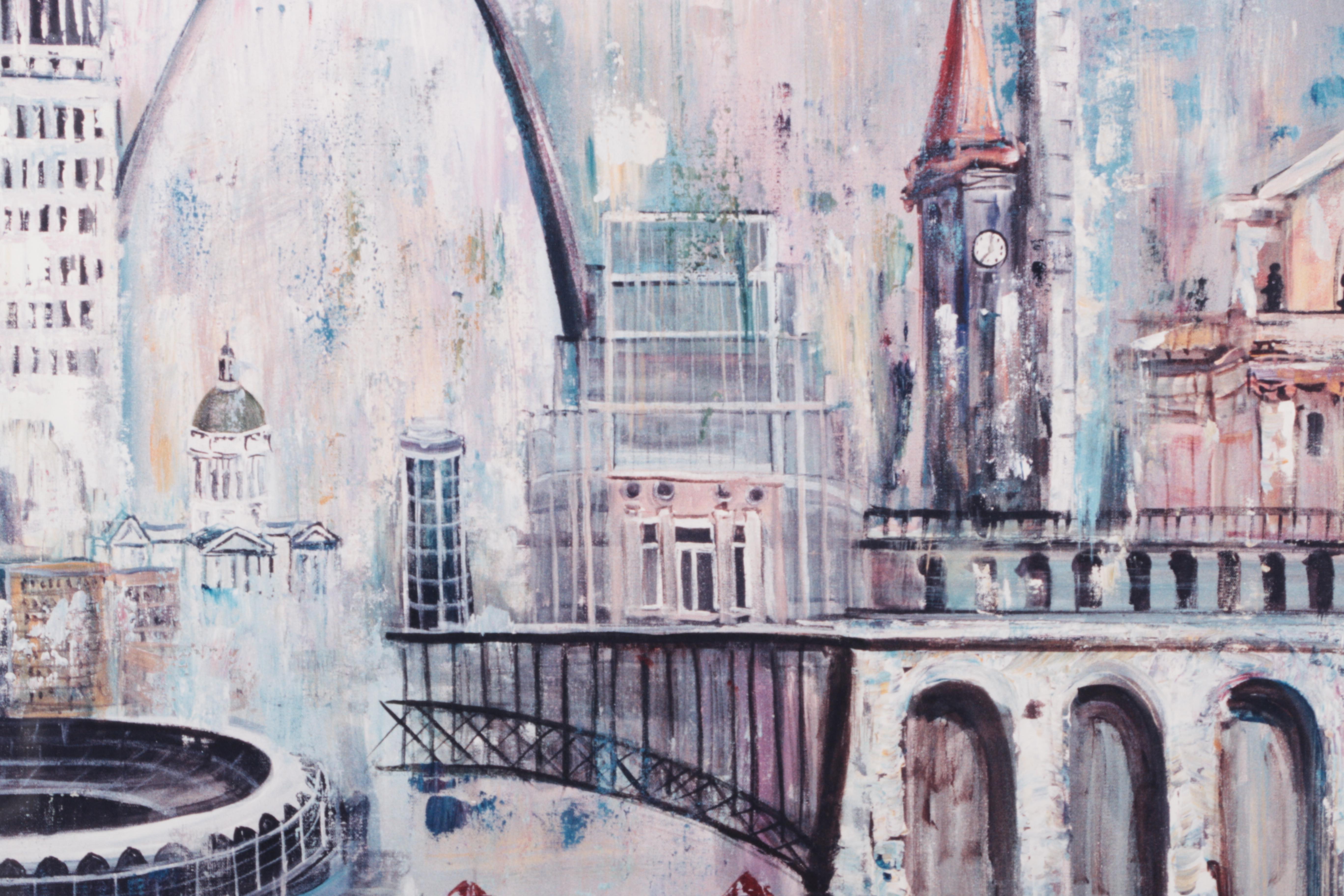 Giclee After Leo Shanika's Painting of St. Louis Landmarks