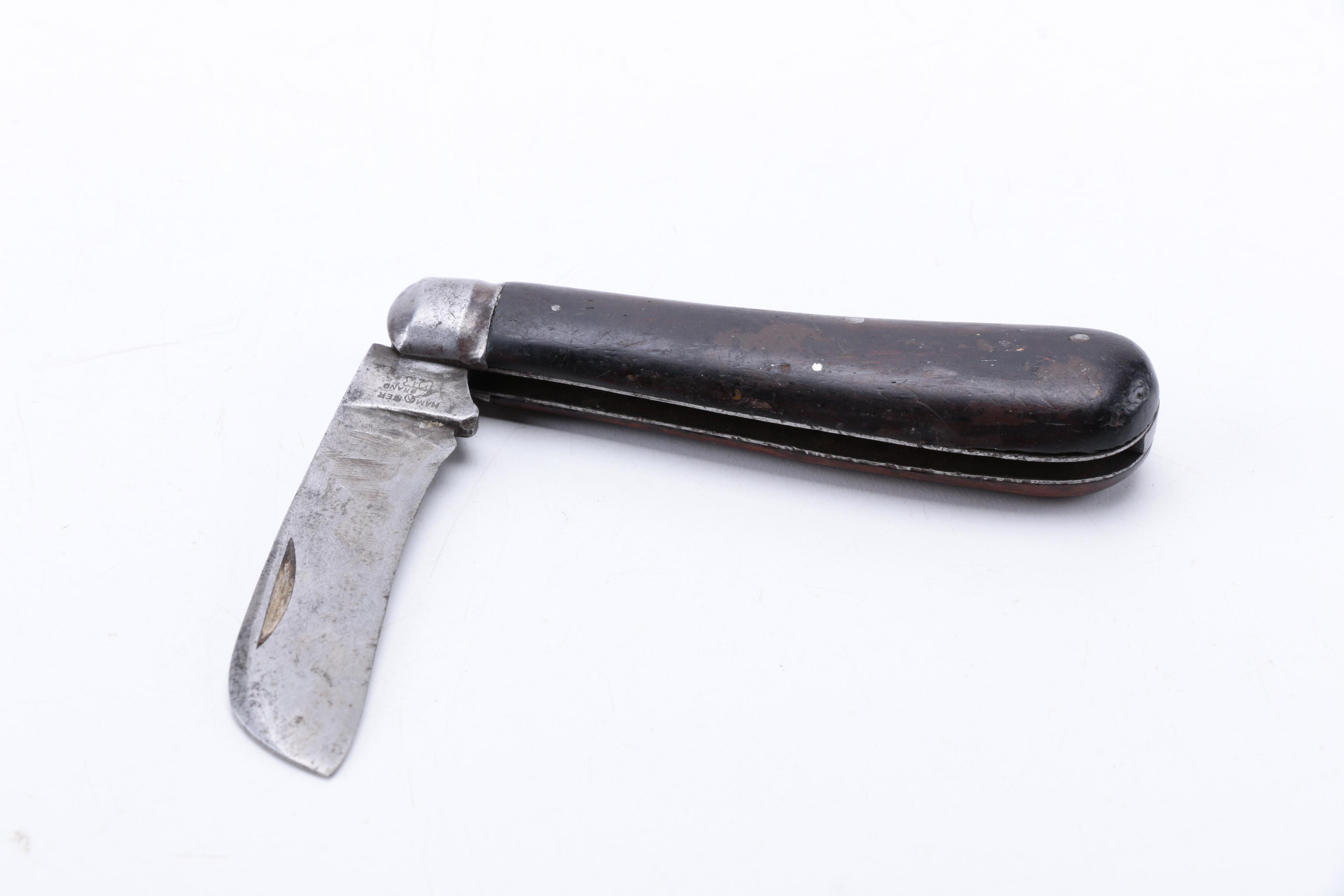 Early 20th Century  New York Knife Company Pruning Hawkbill Pocket Knife