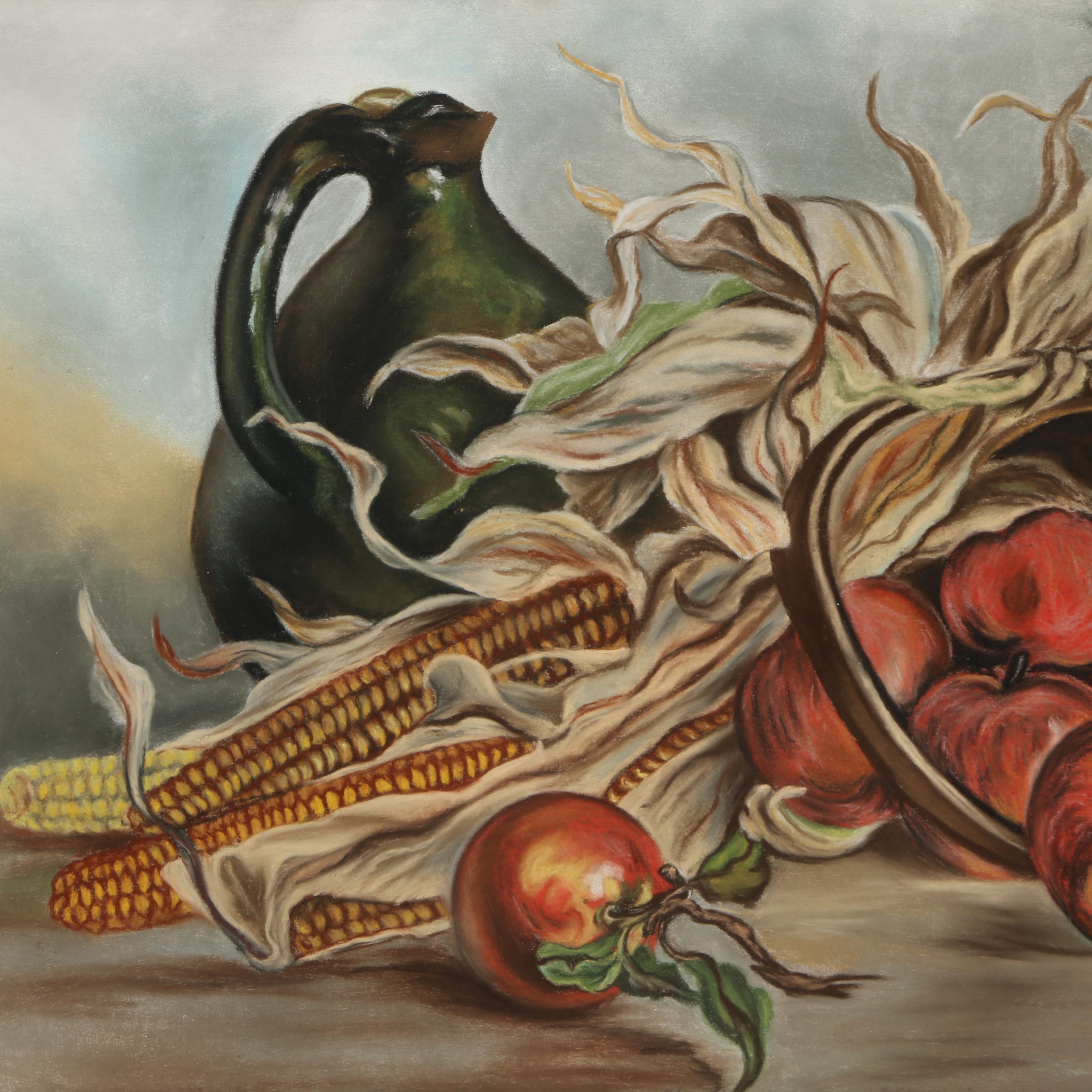 A. G. Moore Pastel Drawing on Paper of a Still Life