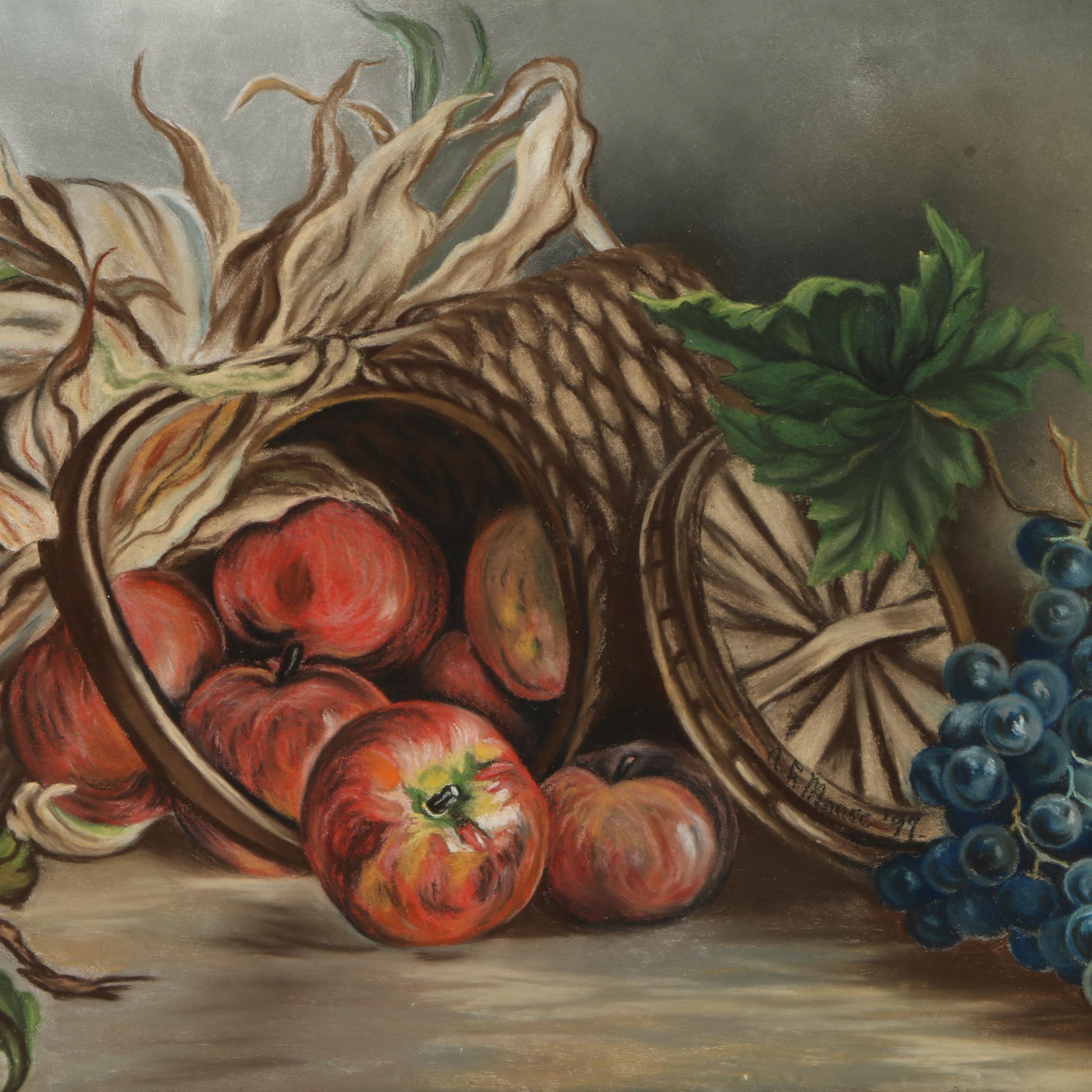 A. G. Moore Pastel Drawing on Paper of a Still Life