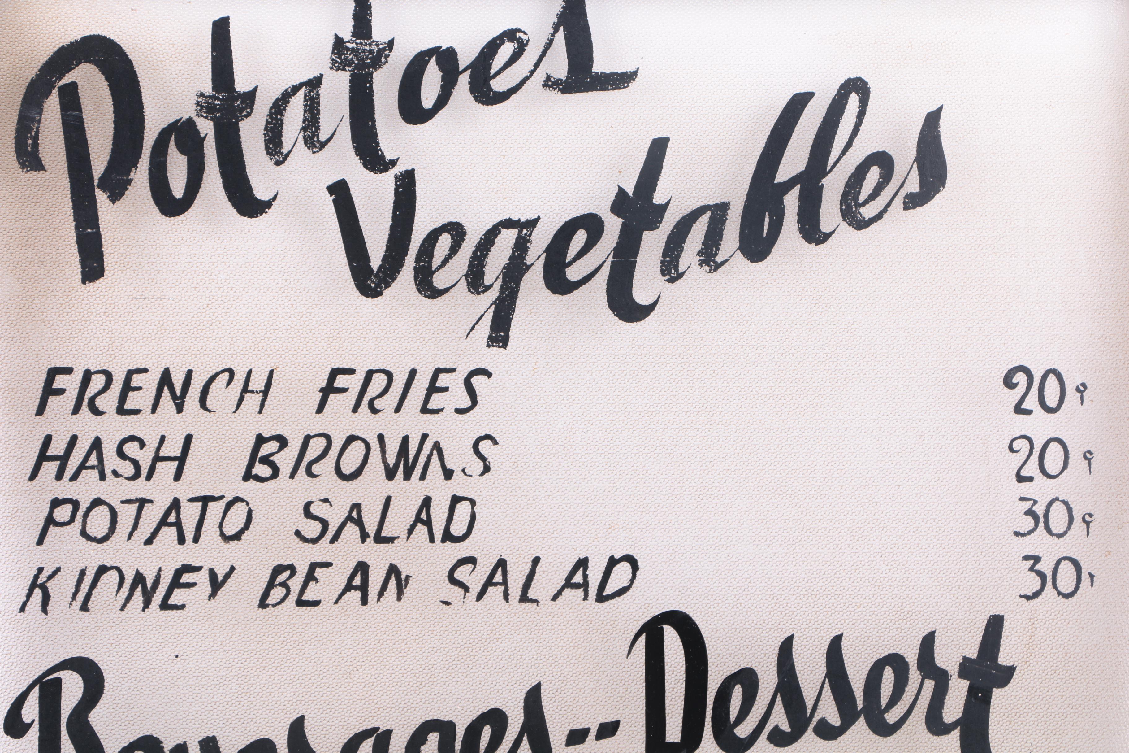 Vintage Hand-painted Restaurant Sign