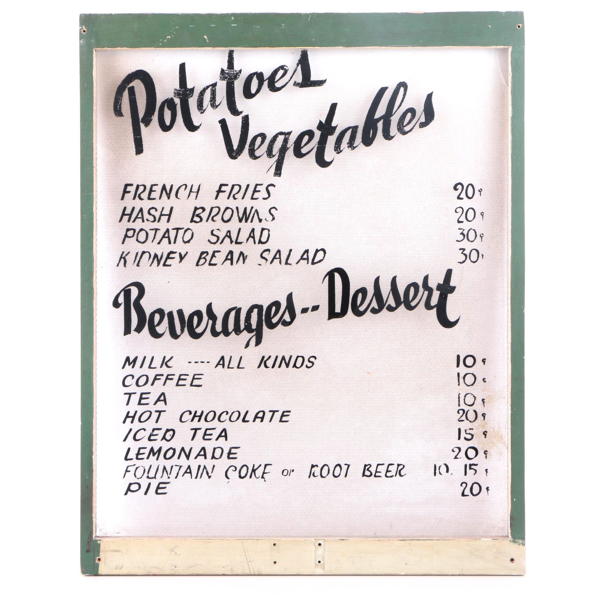 Vintage Hand-painted Restaurant Sign