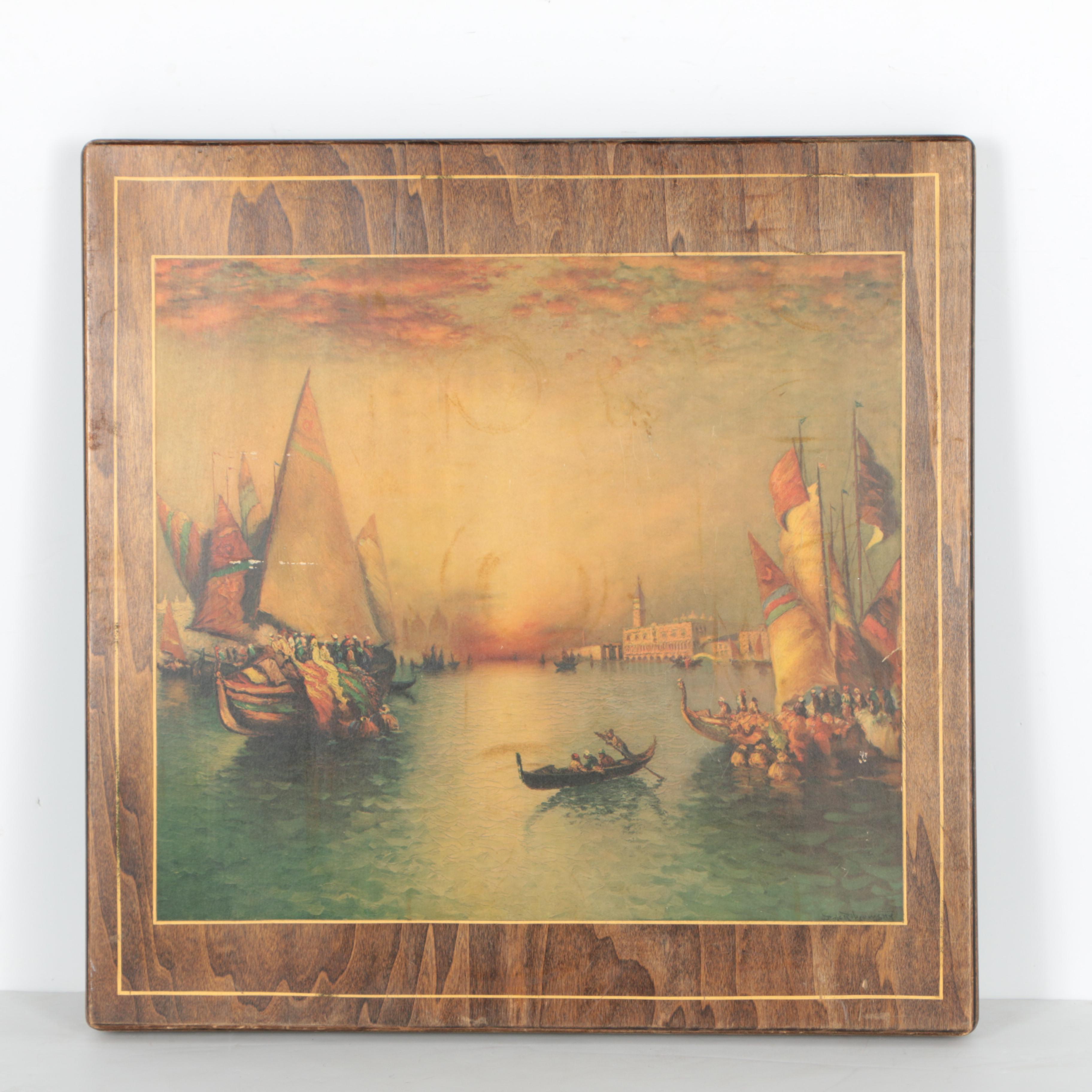 Vintage Convertible Card Table/Firescreen by Murry Wood Products Co.