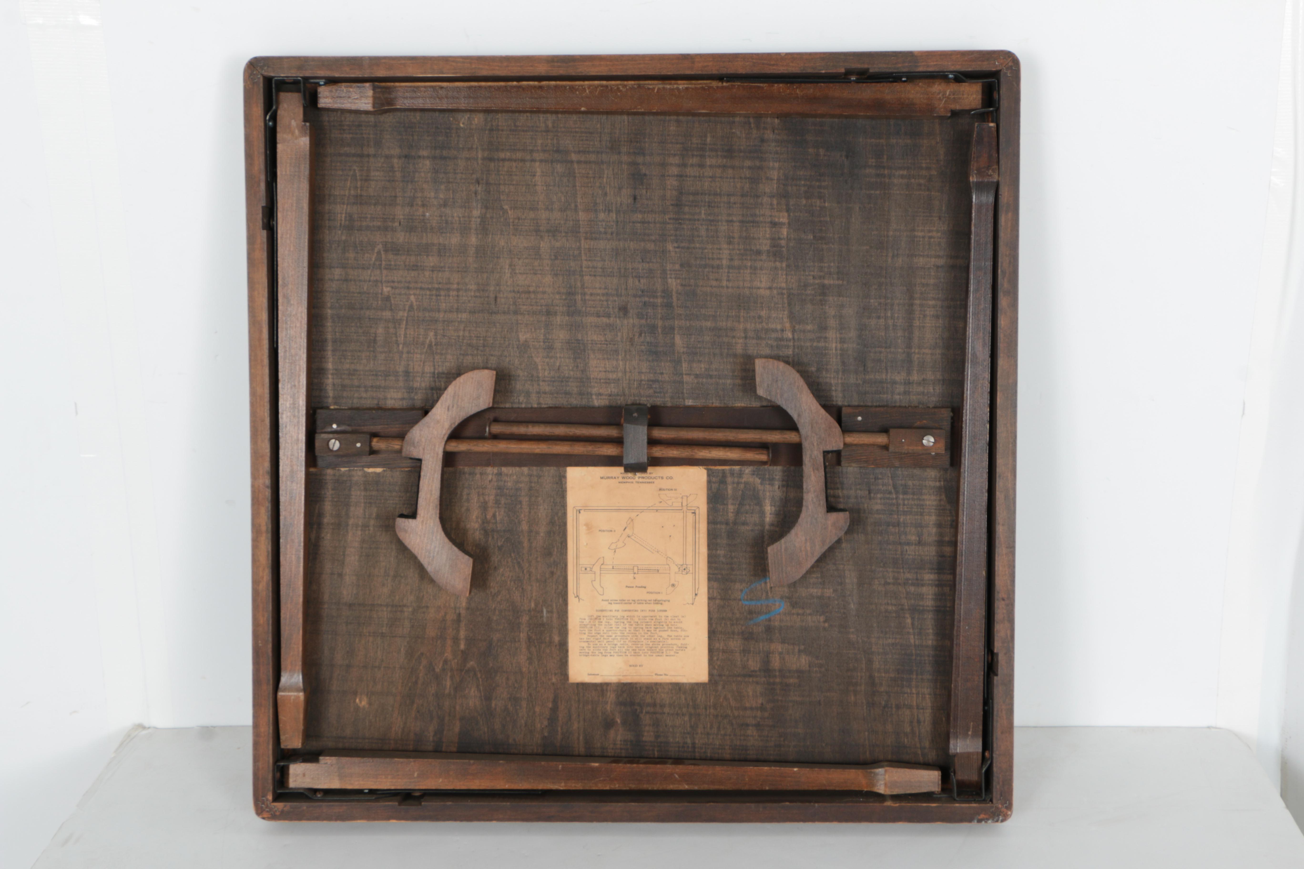 Vintage Convertible Card Table/Firescreen by Murry Wood Products Co.