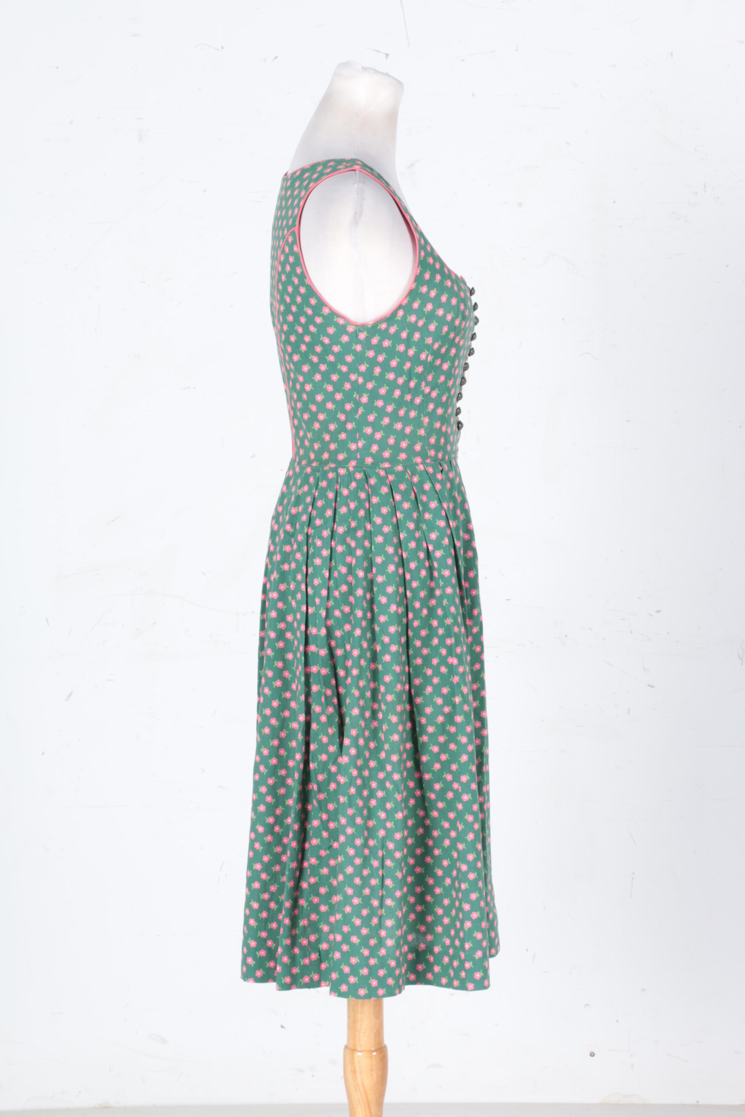 Vintage Pink and Green Floral Dress