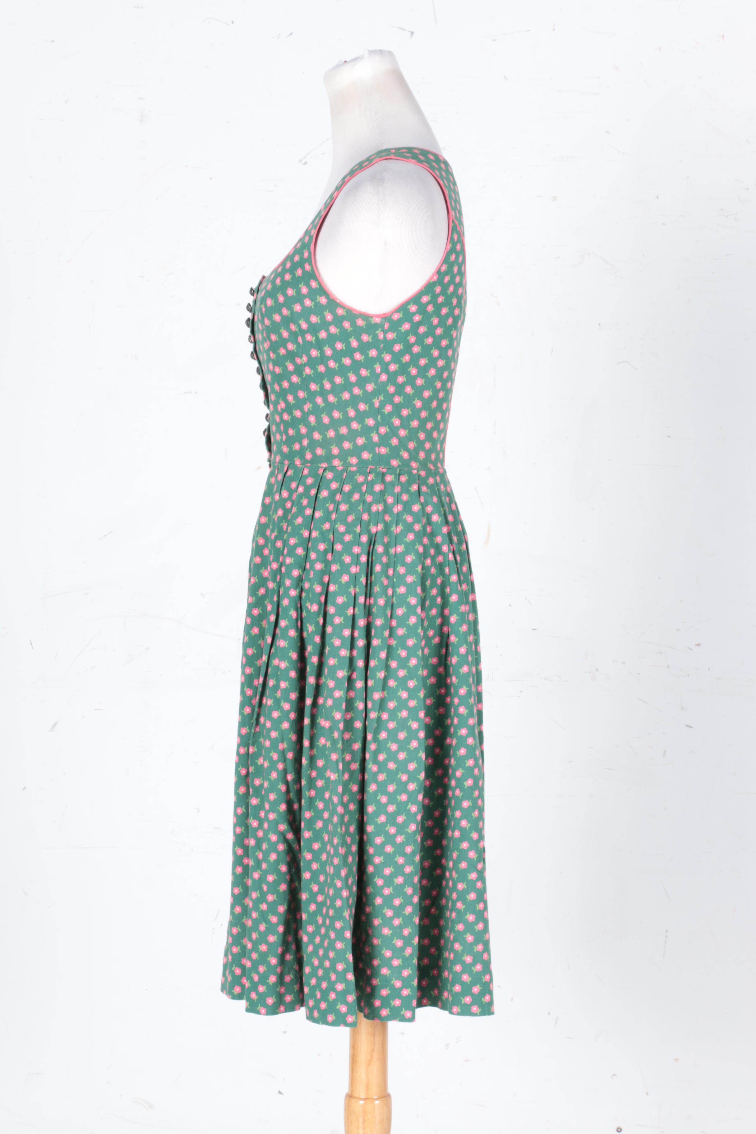 Vintage Pink and Green Floral Dress