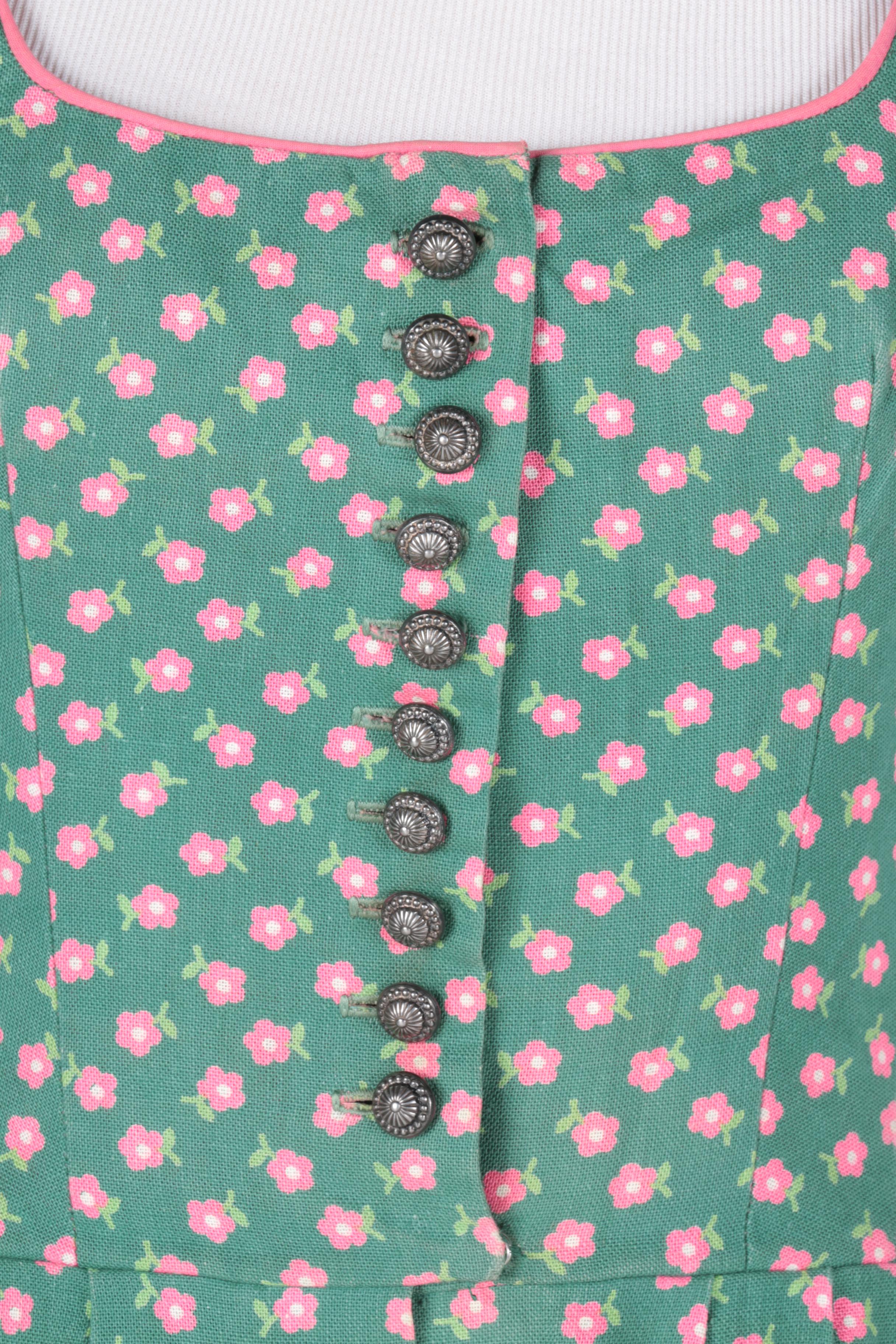 Vintage Pink and Green Floral Dress