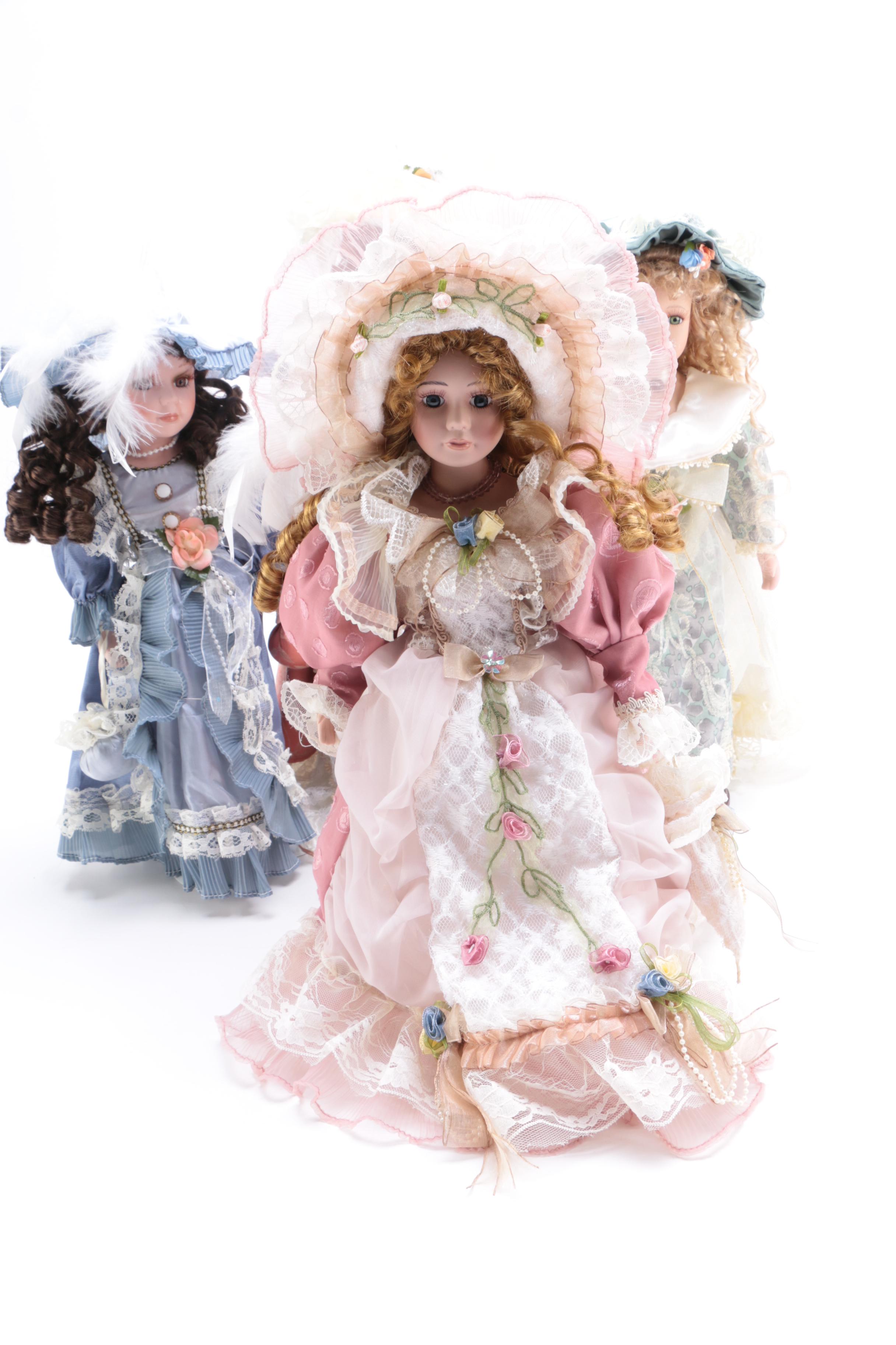 Porcelain Dolls in Victorian Dress