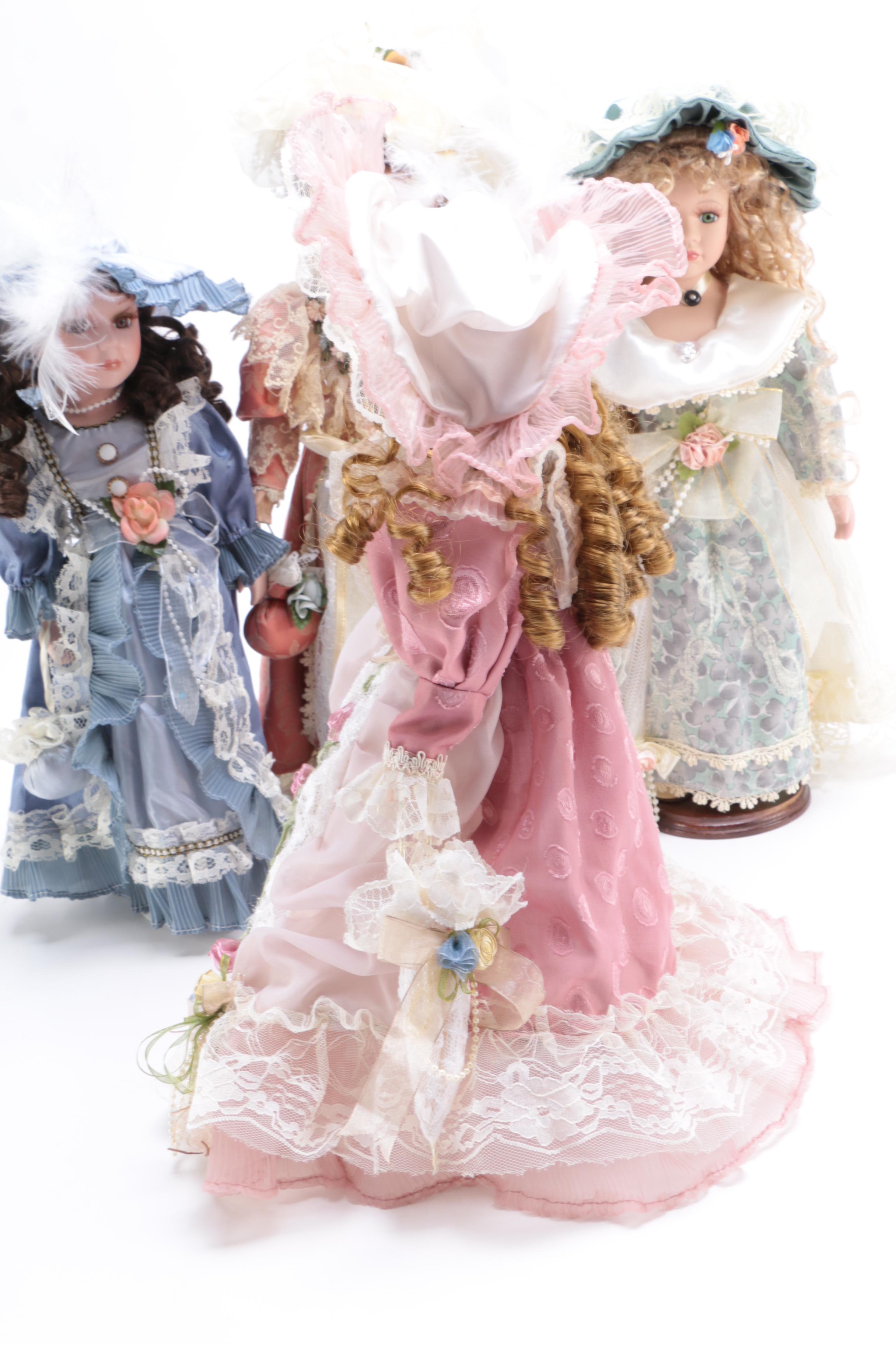 Porcelain Dolls in Victorian Dress