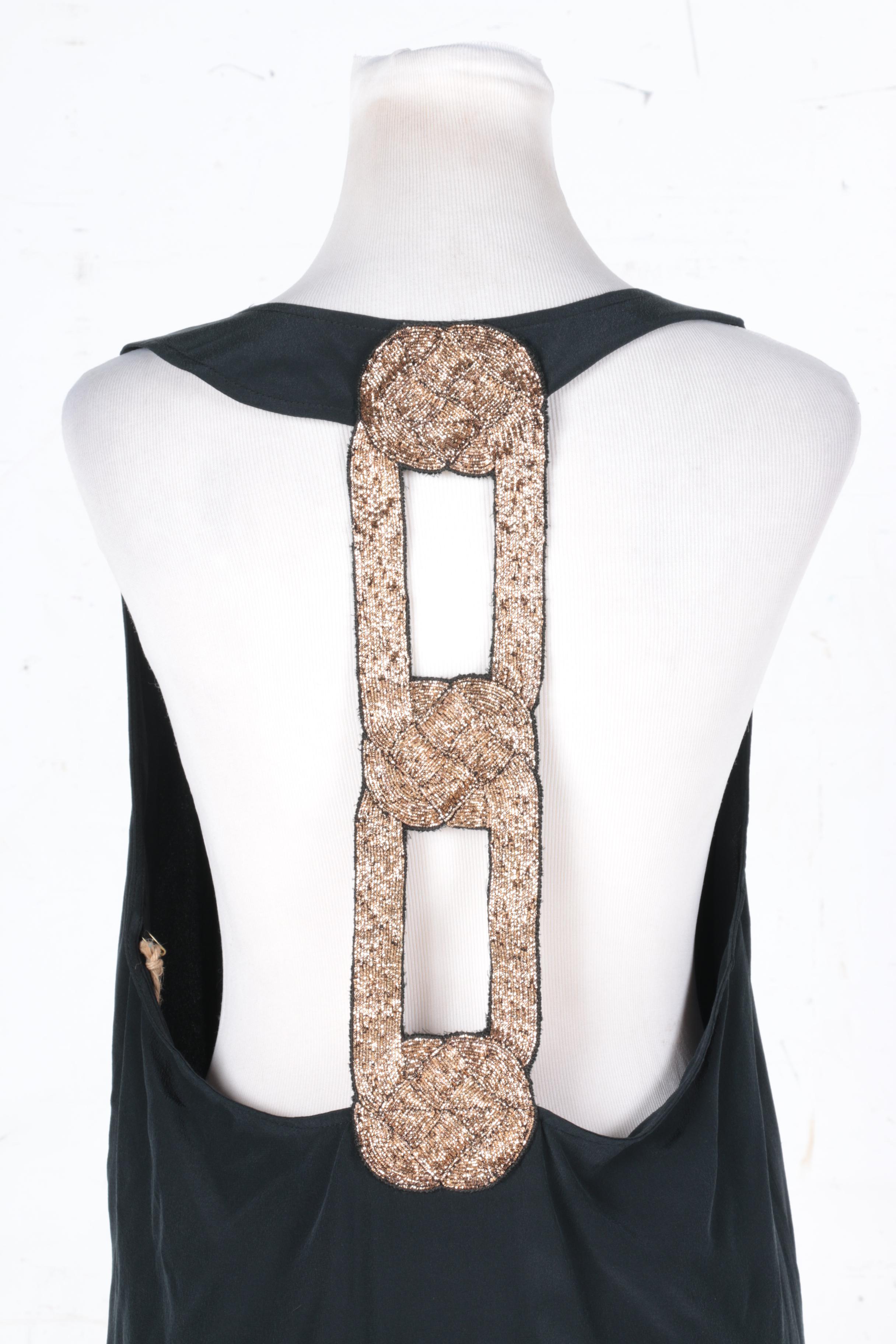 Black Mini Dress With Embellished Back Cut-Out