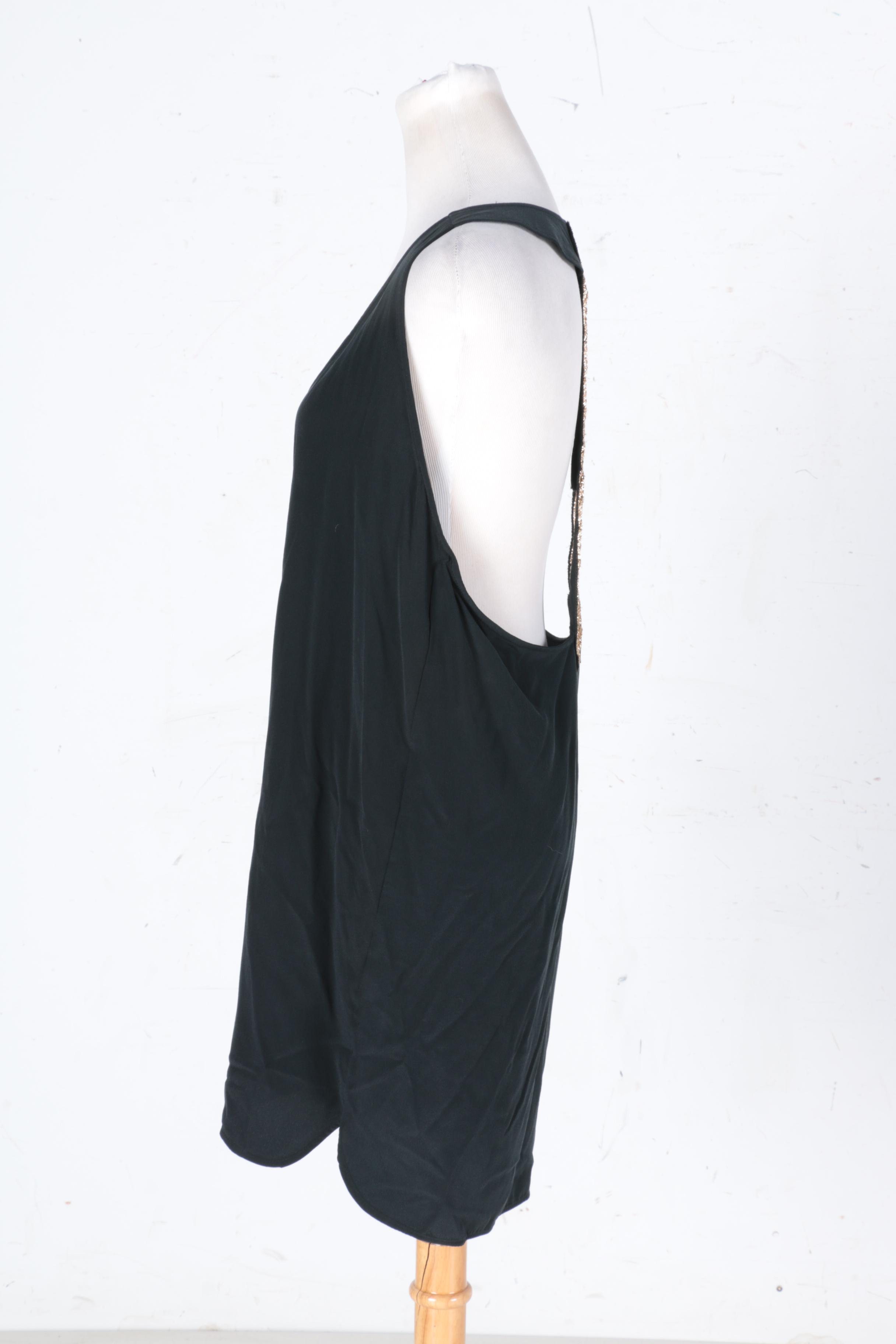 Black Mini Dress With Embellished Back Cut-Out