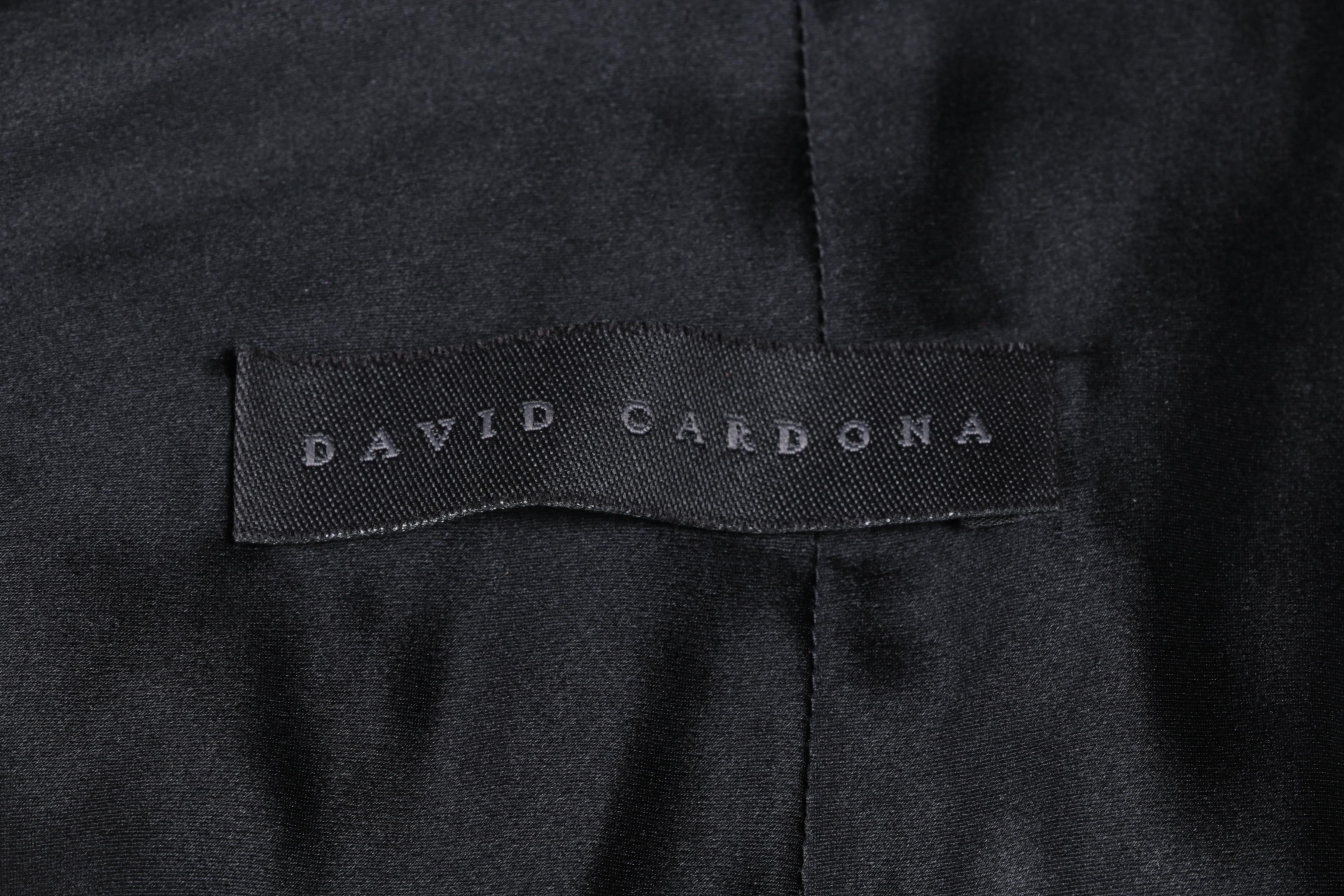 David Cardona Black Silk Halter Dress