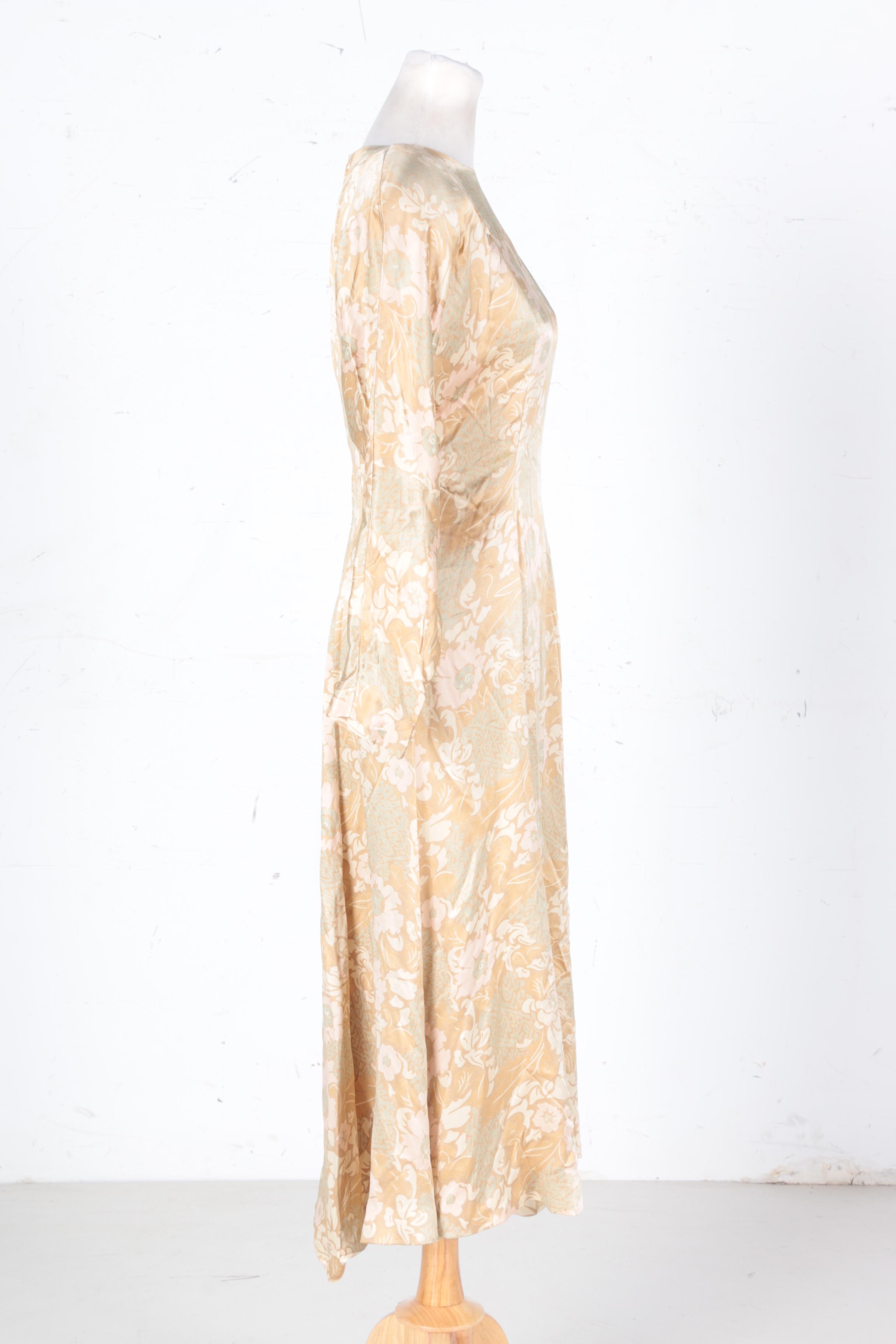 Vintage Frank Masandrea Silk Floral Long sleeve Dress